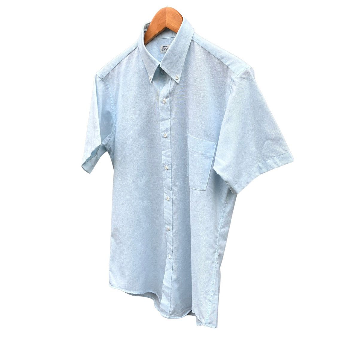Arrow × Vintage Arrow Brigade Light Blue Short Sleeve Button Down Shirt Size US M / EU 48-50 / 2 - 5 Thumbnail
