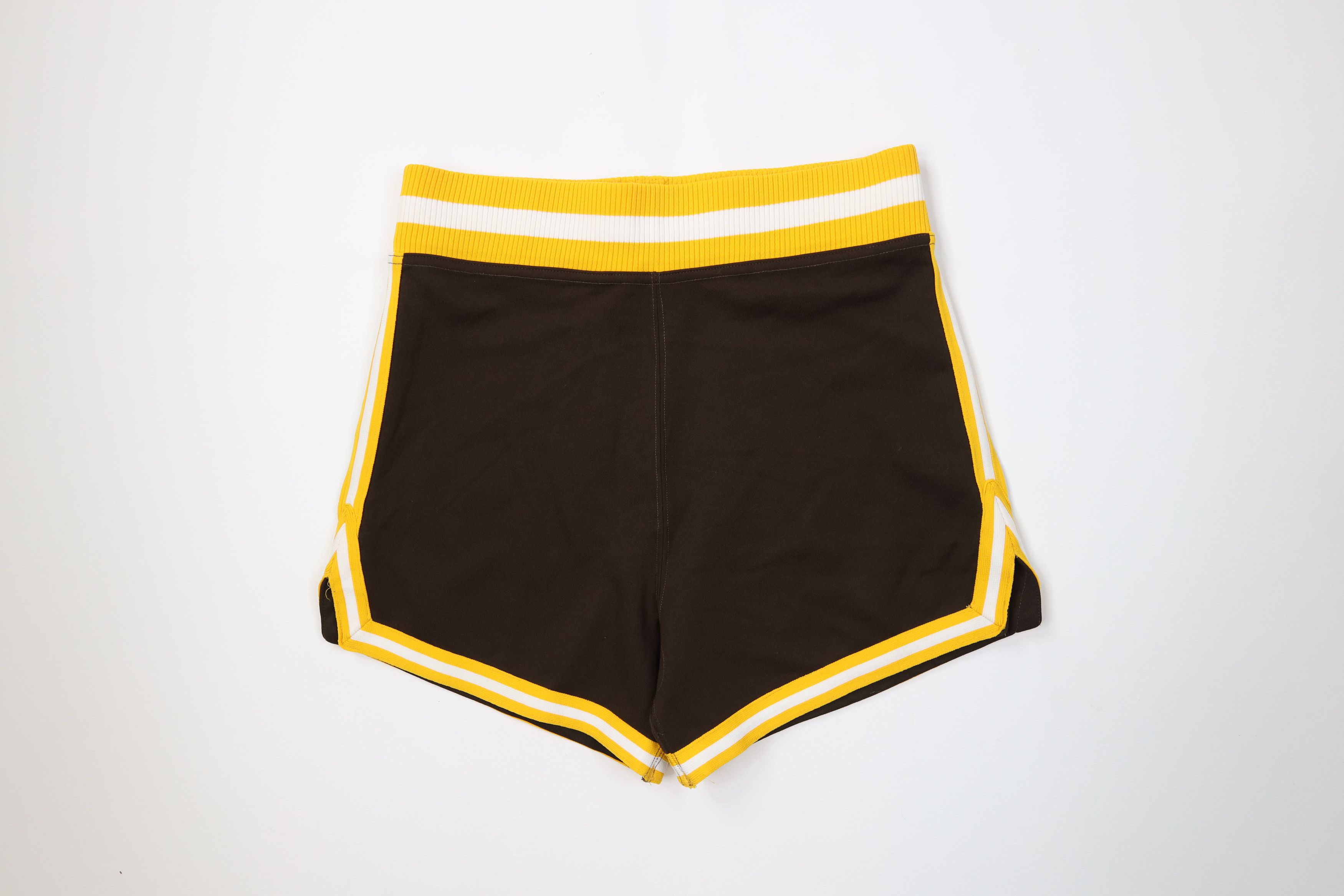 Vintage 70s Streetwear Knit Basketball Shorts Brown USA