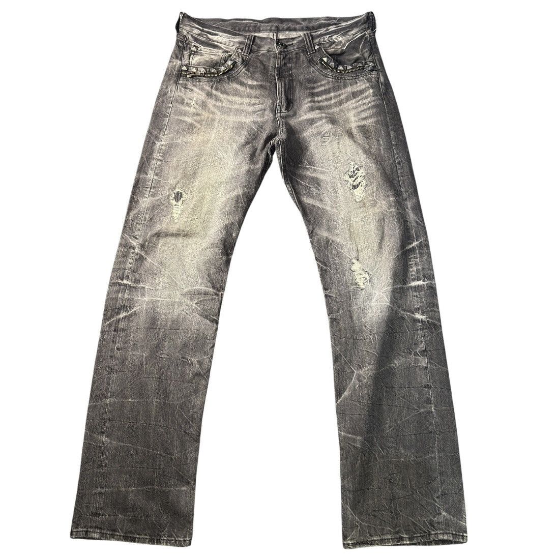 Hysteric Glamour Japanese Okayama Studded Distressed Denim LGB Hysteric Style Size US 34 / EU 50 - 2 Thumbnail