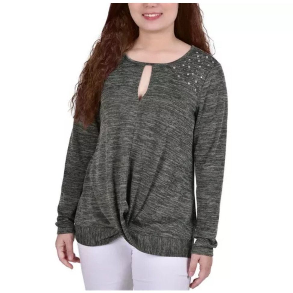 Other NY Collection Top Twist Front Keyhole Neckline Green 2X NWT Size XXL / US 16-18 / IT 52-54 - 1 Thumbnail