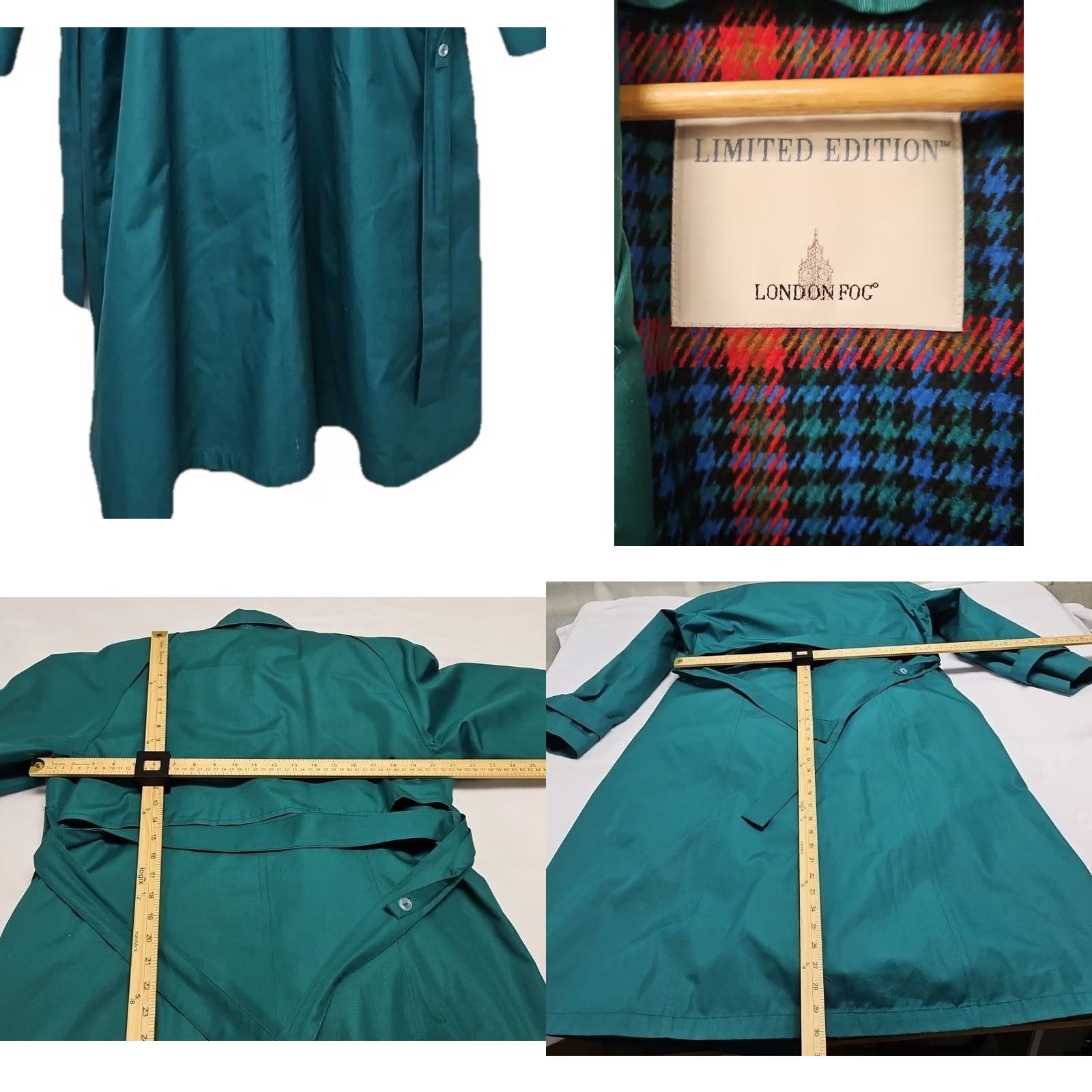 London Fog London Fog Trench Coat Teal 10P Belted Plaid Lined Limited Edition Womens Casual Business Travel Size L / US 10 / IT 46 - 8 Thumbnail