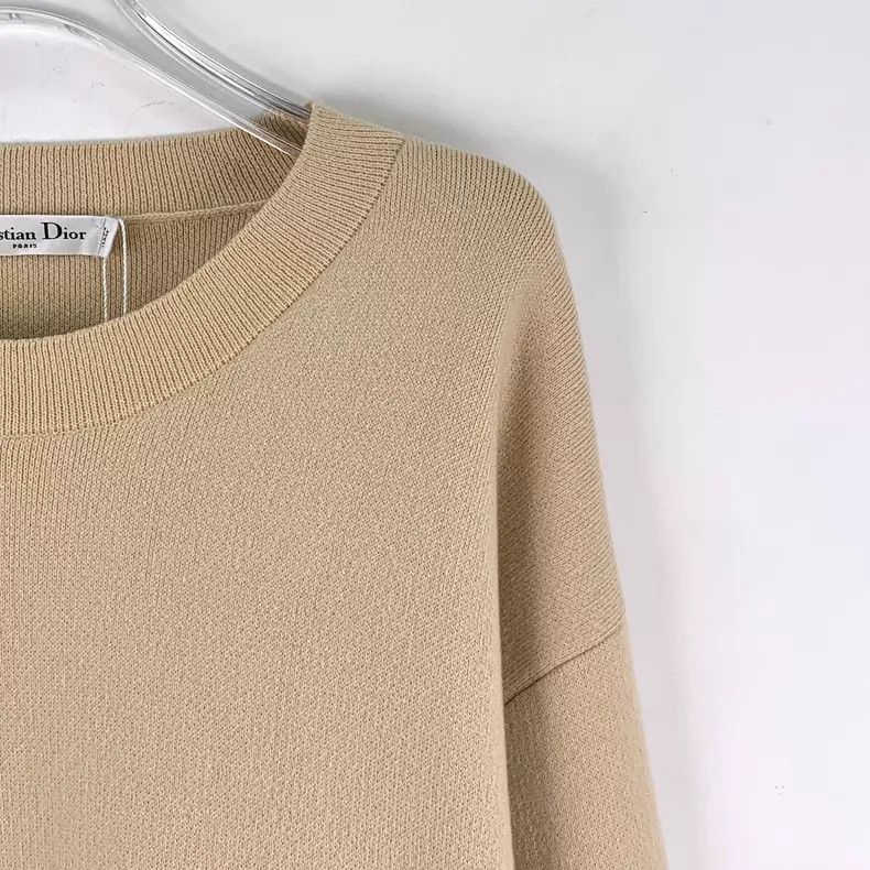 Dior Dior Light brown logo striped cashmere round-neck long-sle Size XS / US 0-2 / IT 36-38 - 3 Thumbnail