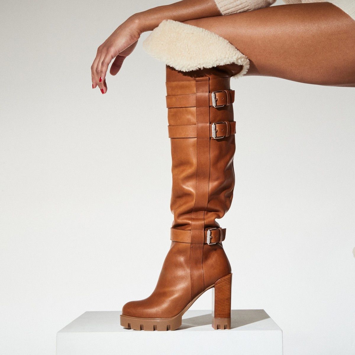 Christian Louboutin o1s1wg110325 Brodeback Lug Botta Alta in Brown Size US 10 / IT 40 - 6 Thumbnail