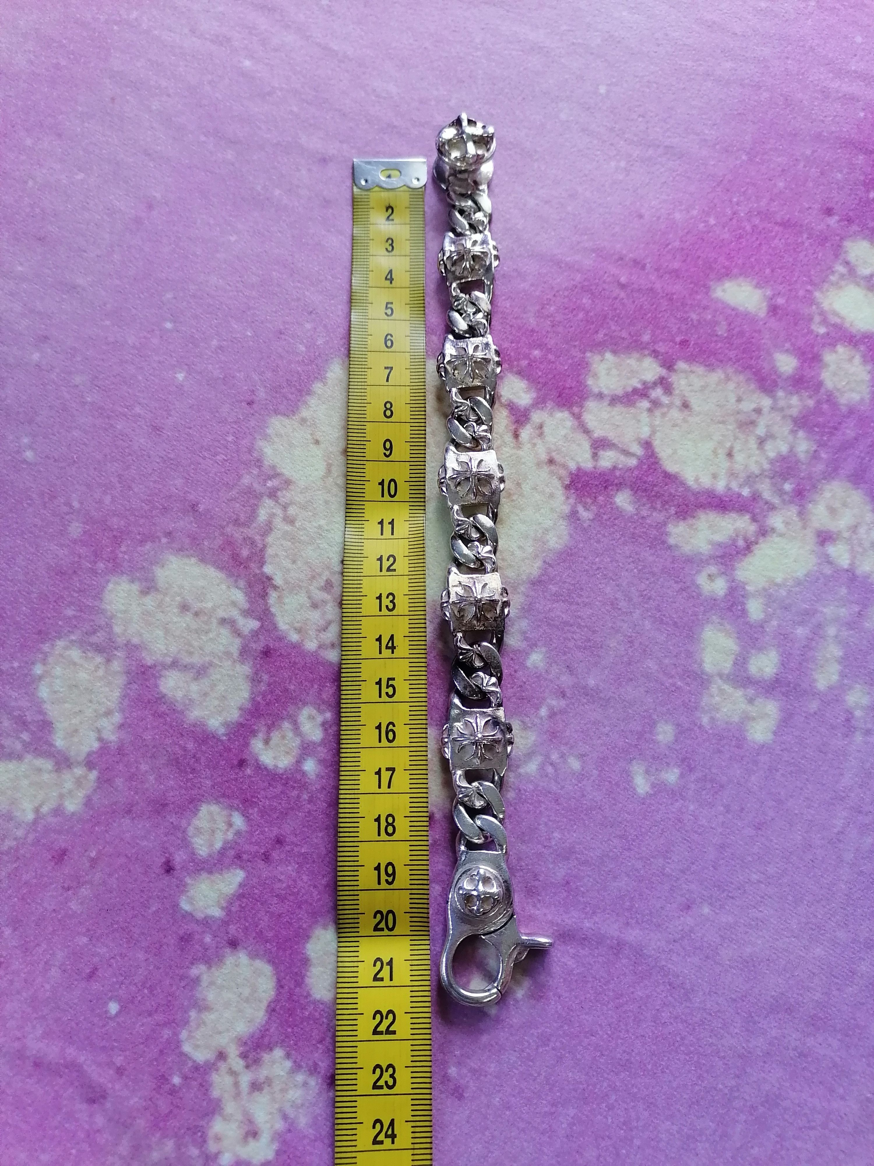 Handmade 925 Silver Lily Cross Biker Heart ICONIC CH Bracelet Size ONE SIZE - 6 Thumbnail