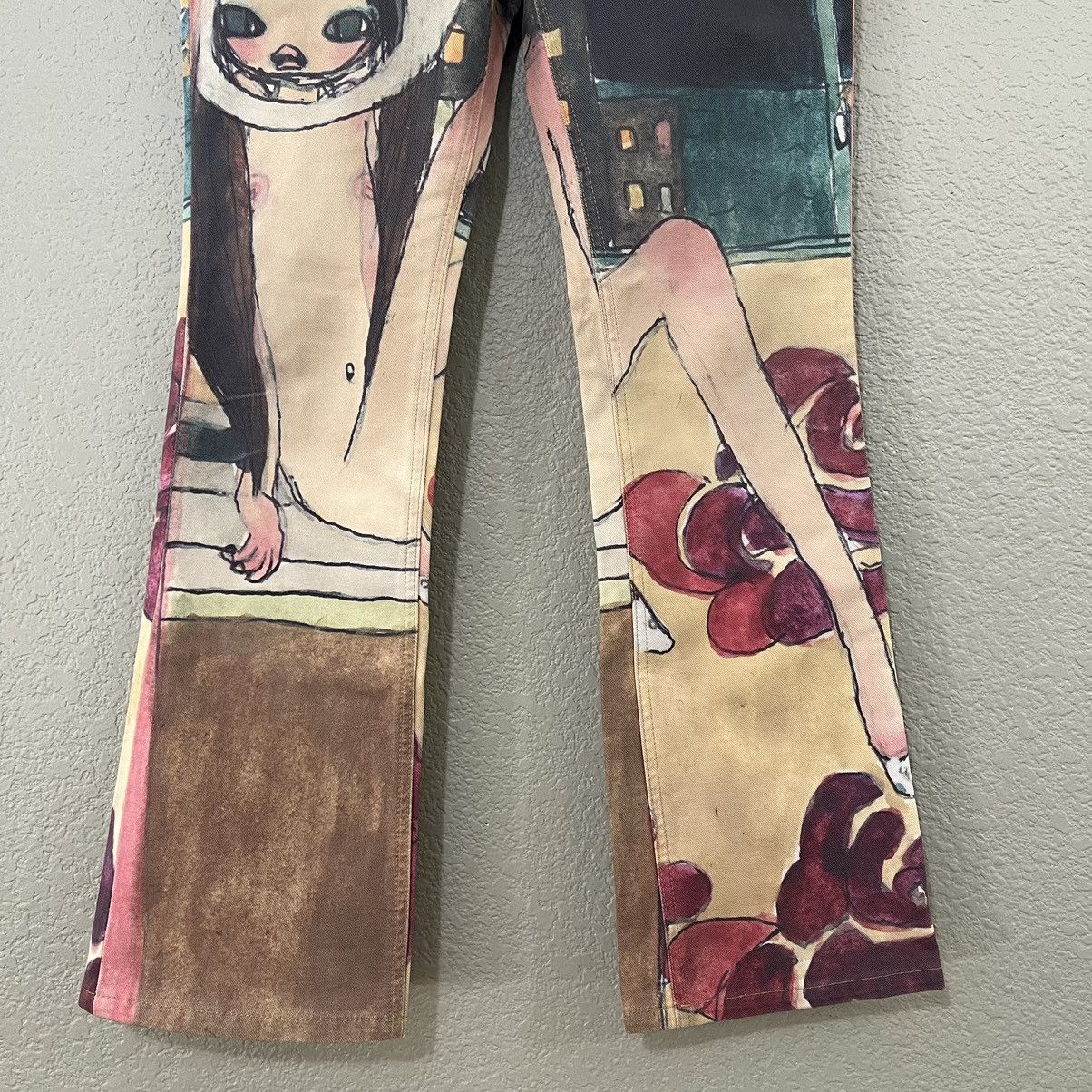 Lee Aya Takano X Lee 2003 All Over Print Denim Jeans Size 28" / US 6 / IT 42 - 3 Thumbnail