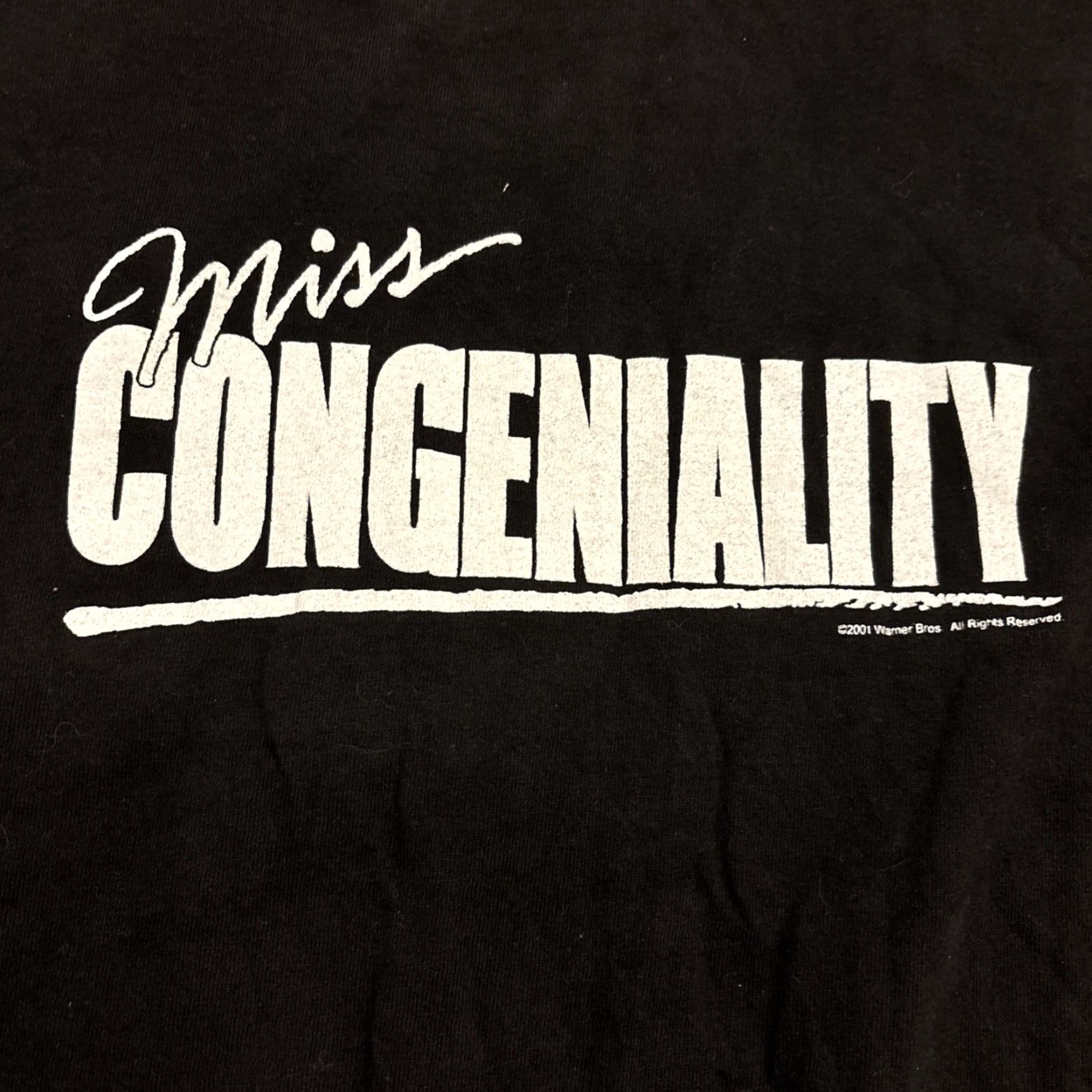 Hanes VINTAGE Hanes Miss Congeniality T-Shirt 2001 Movie Y2K Graphic Black XL Mens Size US XL / EU 56 / 4 - 3 Thumbnail