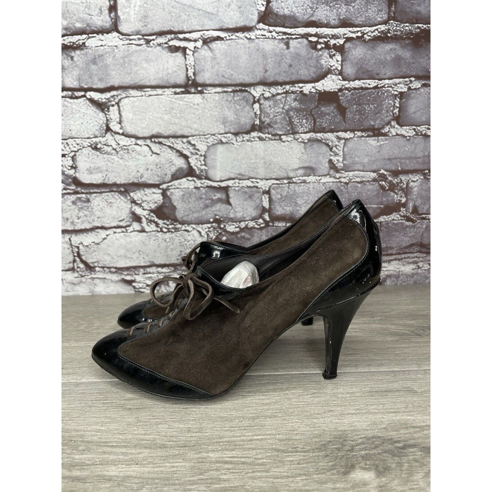 Barneys New York Barneys New York Co-op Brown Suede Oxfords Heel LaceShoes Wo Size US 6 / IT 36 - 23 Thumbnail