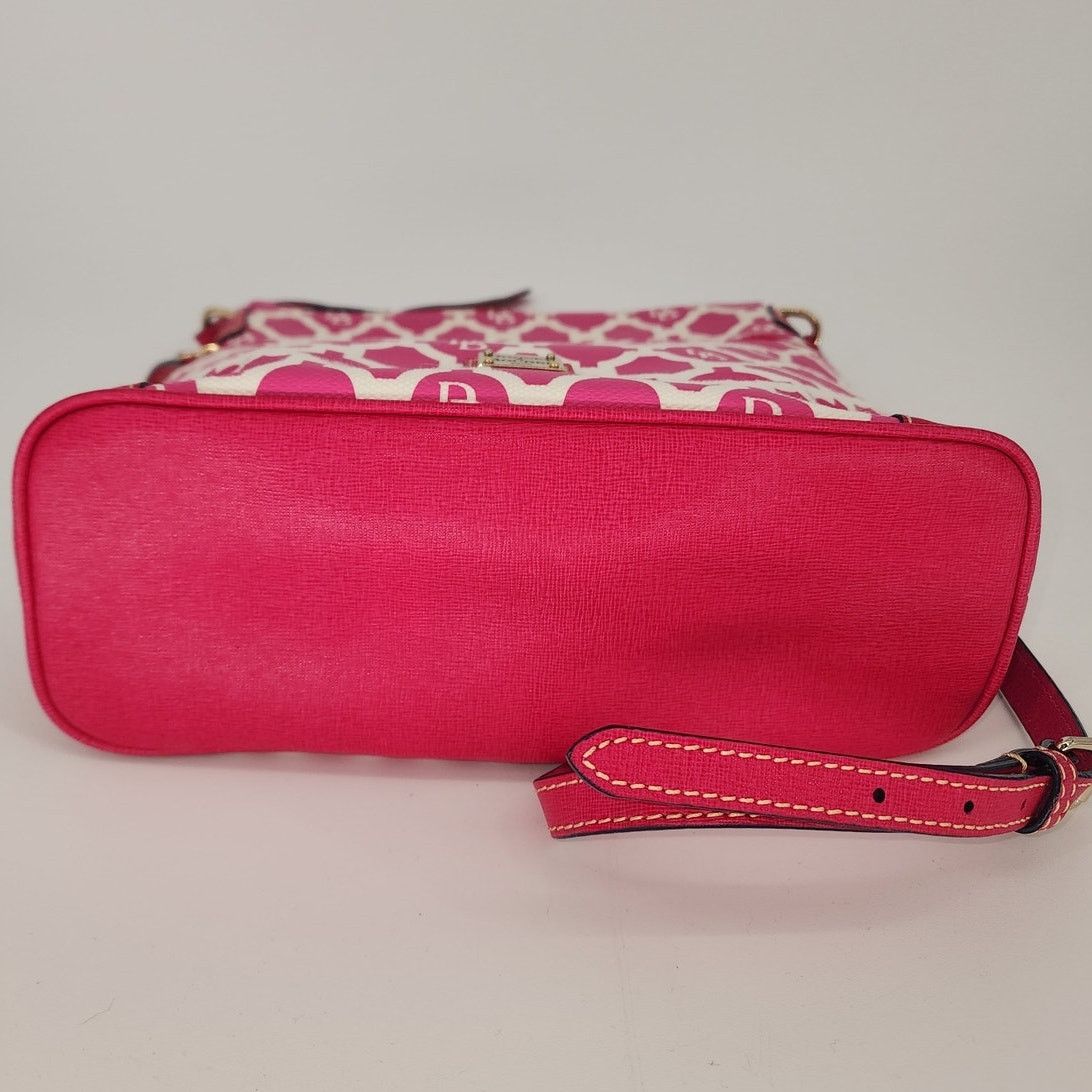 Dooney & Bourke Dooney & Bourke Pink & White Geo Print Canvas Crossbody Size ONE SIZE - 6 Thumbnail