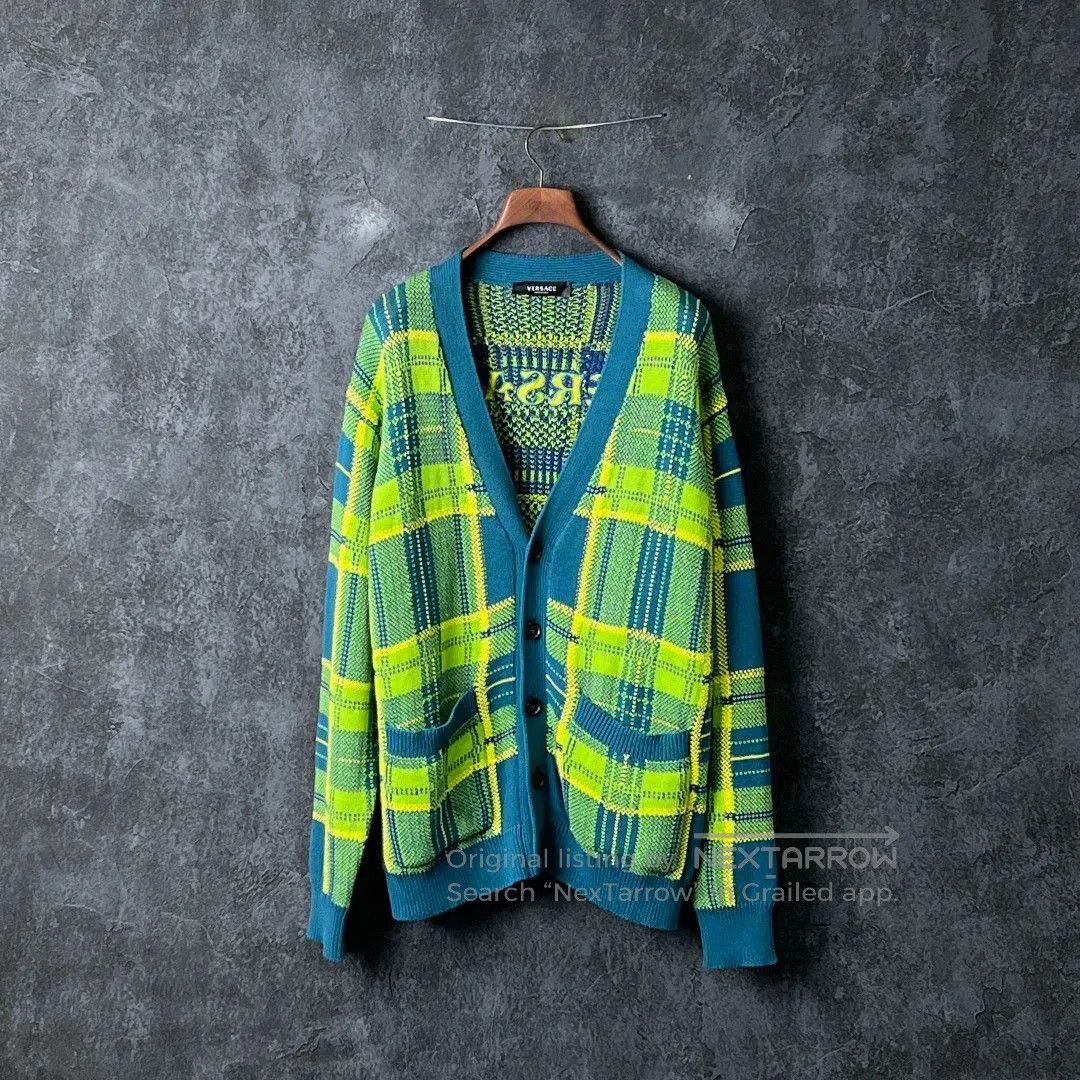 Versace VERSACE Letter Embroidery Cotton Cardigan. Size US S / EU 44-46 / 1 - 1 Thumbnail