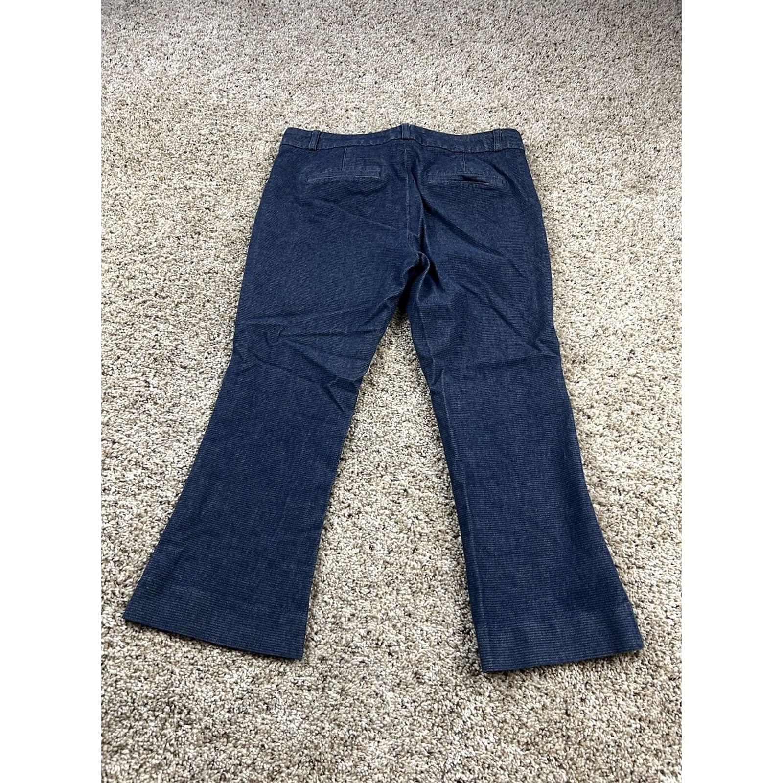Vintage Banana Republic Sloan Chino Pants 2 Short Women Blue Flare Crop Stretch Low Rise Size 26" / US 2 / IT 38 - 6 Thumbnail