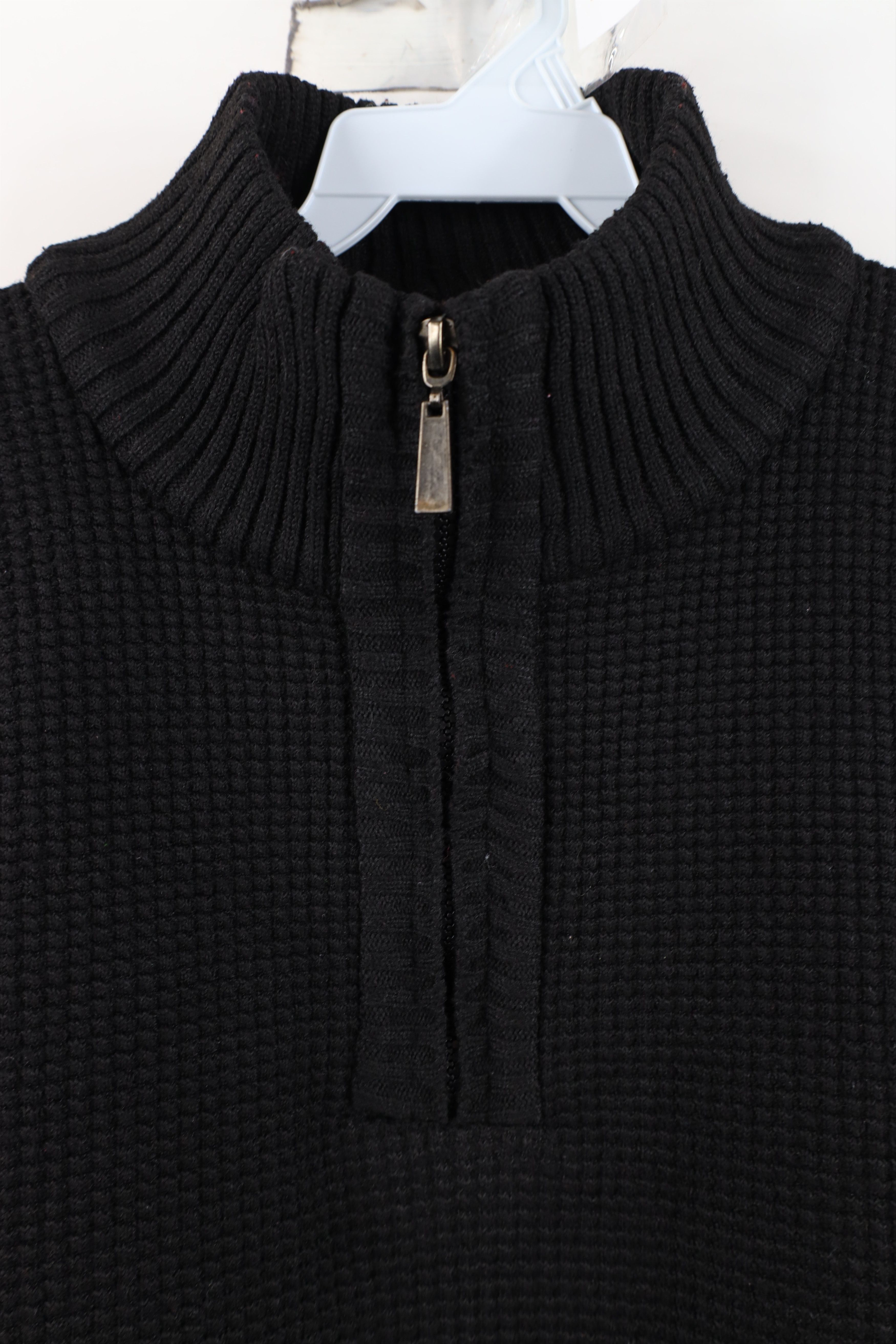 Vintage Vintage 90s Thermal Knit Half Zip Sweater Jacket Swacket Size US L / EU 52-54 / 3 - 4 Thumbnail
