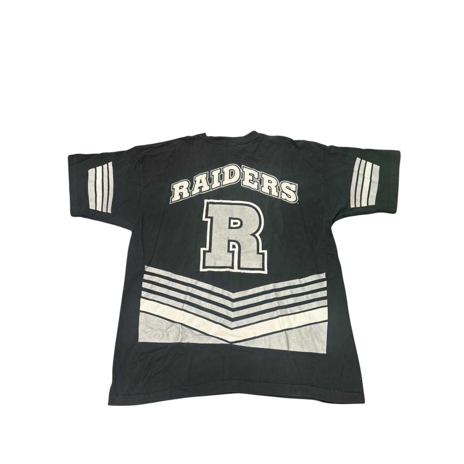 Salem Sportswear Vintage Oakland Raiders “R” Graphic T-Shirt - Black/Silver Size US XXL / EU 58 / 5 - 1 Thumbnail