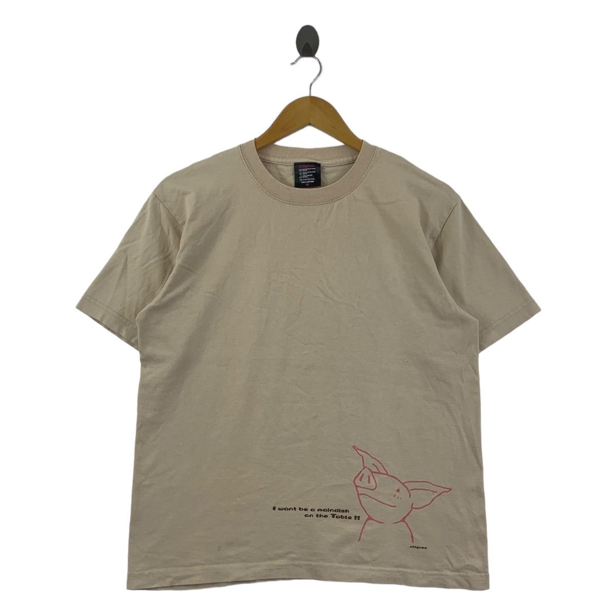 Vintage HABU BOX CHIGUSA Pig Cartoon Meal Tee Shirt Size M / US 6-8 / IT 42-44 - 1 Thumbnail