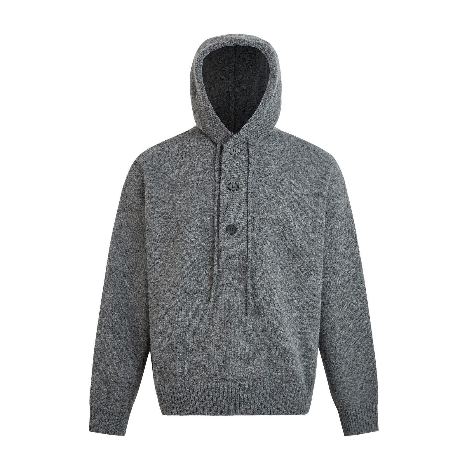Other Gray Oversized Hooded Knit Sweat, Cozy Pullover Size US L / EU 52-54 / 3 - 4 Thumbnail