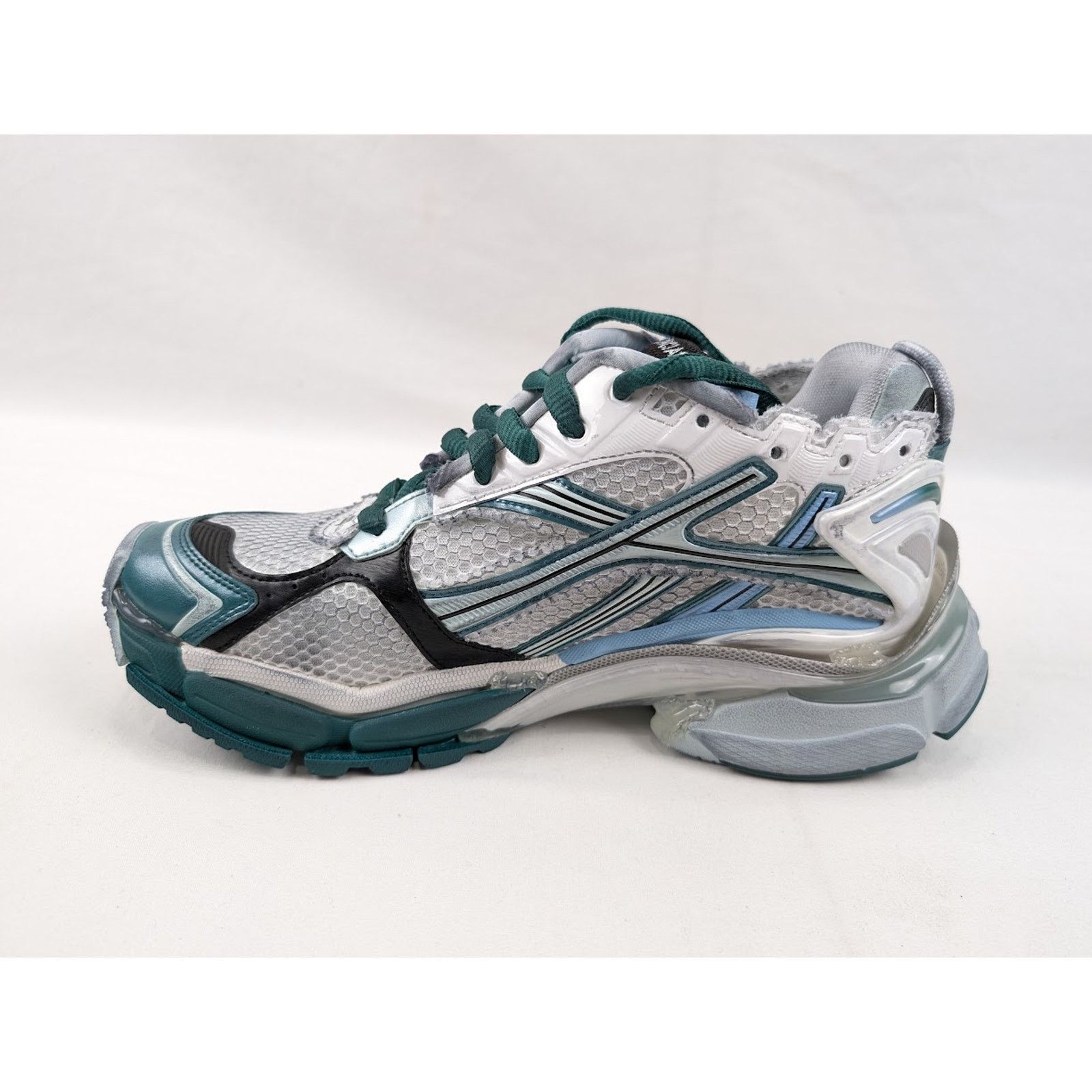 Balenciaga o1rshd1 Runners Gradient Mesh Rubber in White/Green/Blue Size US 8 / EU 41 - 7 Thumbnail