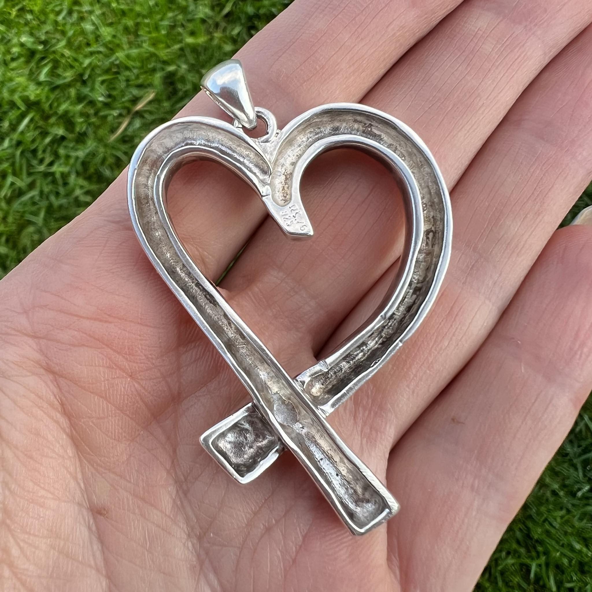 Sterling Silver Sterling Silver 925 Jewelry Pendant Heart Italy Marked 20gr Size ONE SIZE - 5 Thumbnail