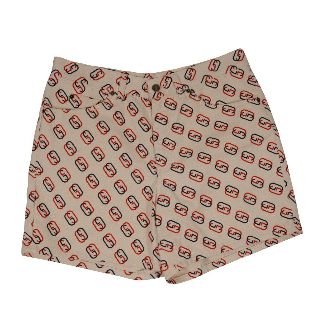 Gucci GG Monogram Logo Print Shorts Beige Red Size US 36 / EU 52 - 11 Thumbnail