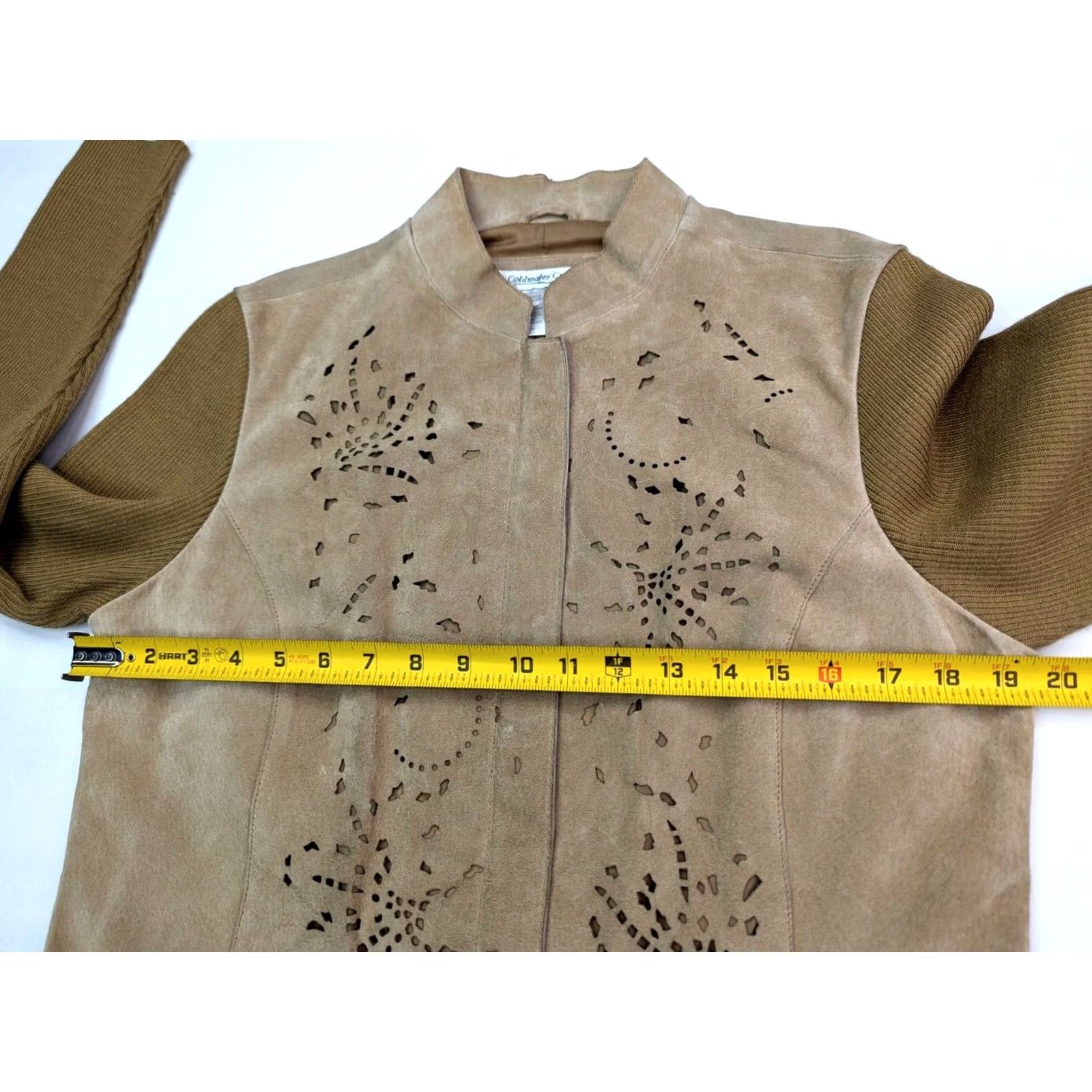 Coldwater Creek COLDWATER CREEK Suede Leather Jacket Women M Zip Crew Neck w Ribbed Sleeves Size M / US 6-8 / IT 42-44 - 6 Thumbnail