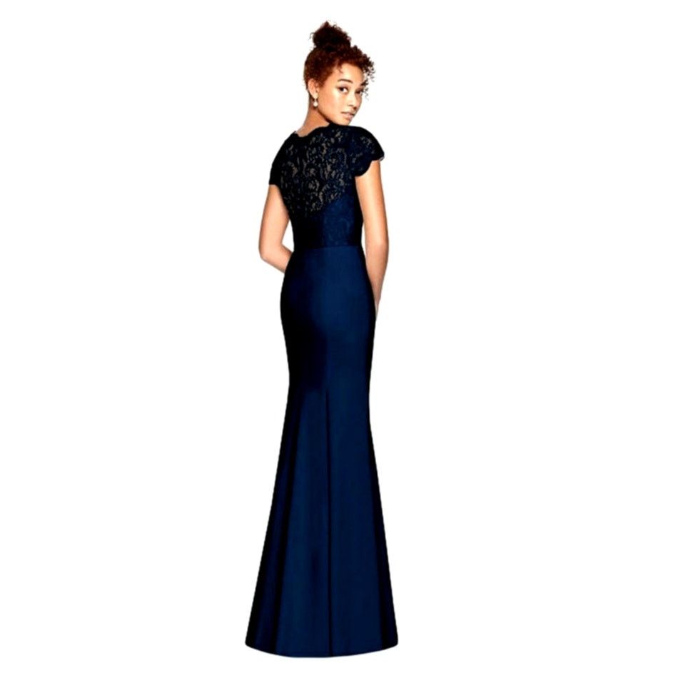 Jenny Packham Jenny Packham Victorian Sequin Lace Trumpet Gown Midnight 14 Size XL / US 12-14 / IT 48-50 - 5 Thumbnail