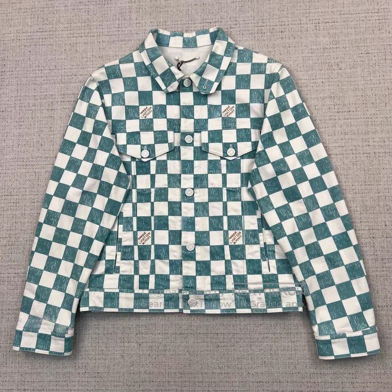 Louis Vuitton Louis Vuitton Lapel checkered single-breasted denim jacket Size US S / EU 44-46 / 1 - 1 Thumbnail
