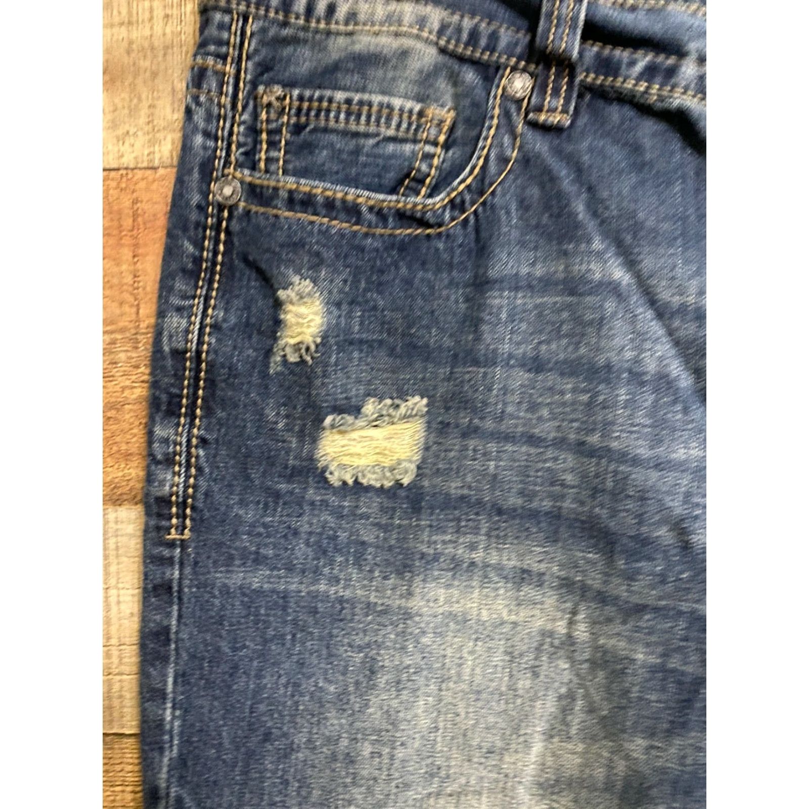 J Brand TK Axel Brand Men's Jeans Distressed Blue 36 x 30 Relaxed Straight Size US 36 / EU 52 - 2 Thumbnail