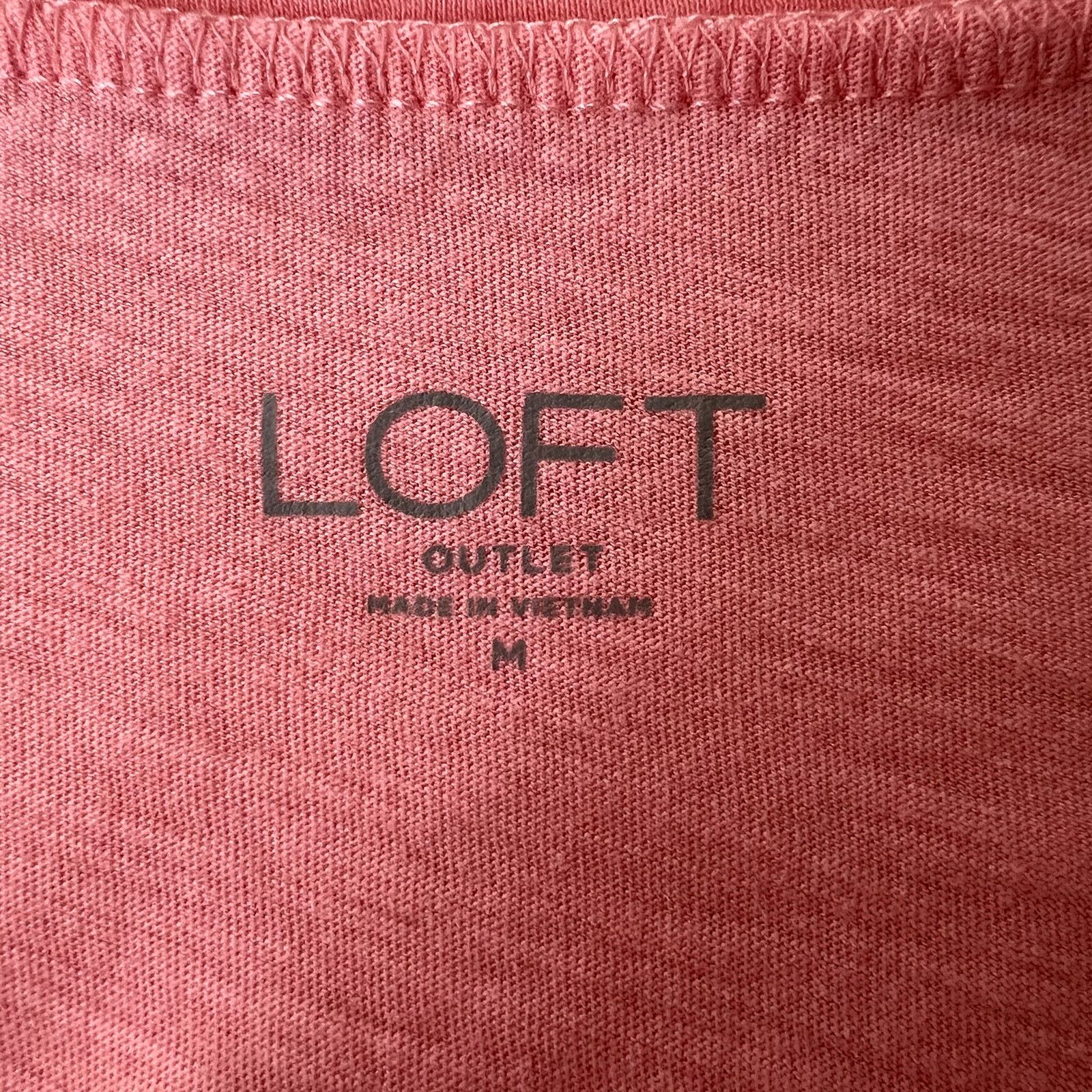 Loft Loft Pink Scoop Neck Short Sleeve Tee Size M / US 6-8 / IT 42-44 - 6 Thumbnail