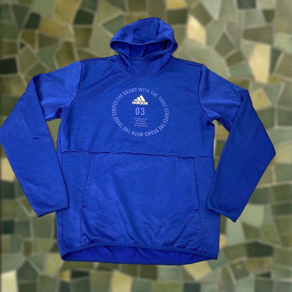 Adidas Adidas Hoodie Mens Medium Blue Climawarm Pullover Athletic Training 03 Circle Size US M / EU 48-50 / 2 - 1 Thumbnail