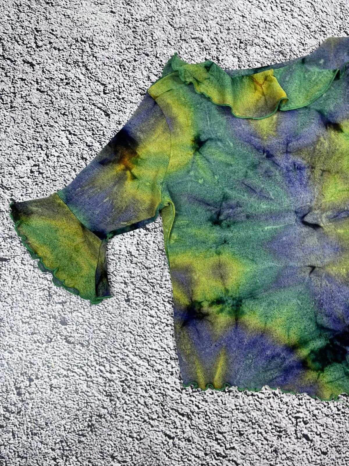 Japanese Brand Vintage Y2K Sheer Mesh Tie Front Top Psychedelic Size M / US 6-8 / IT 42-44 - 8 Thumbnail