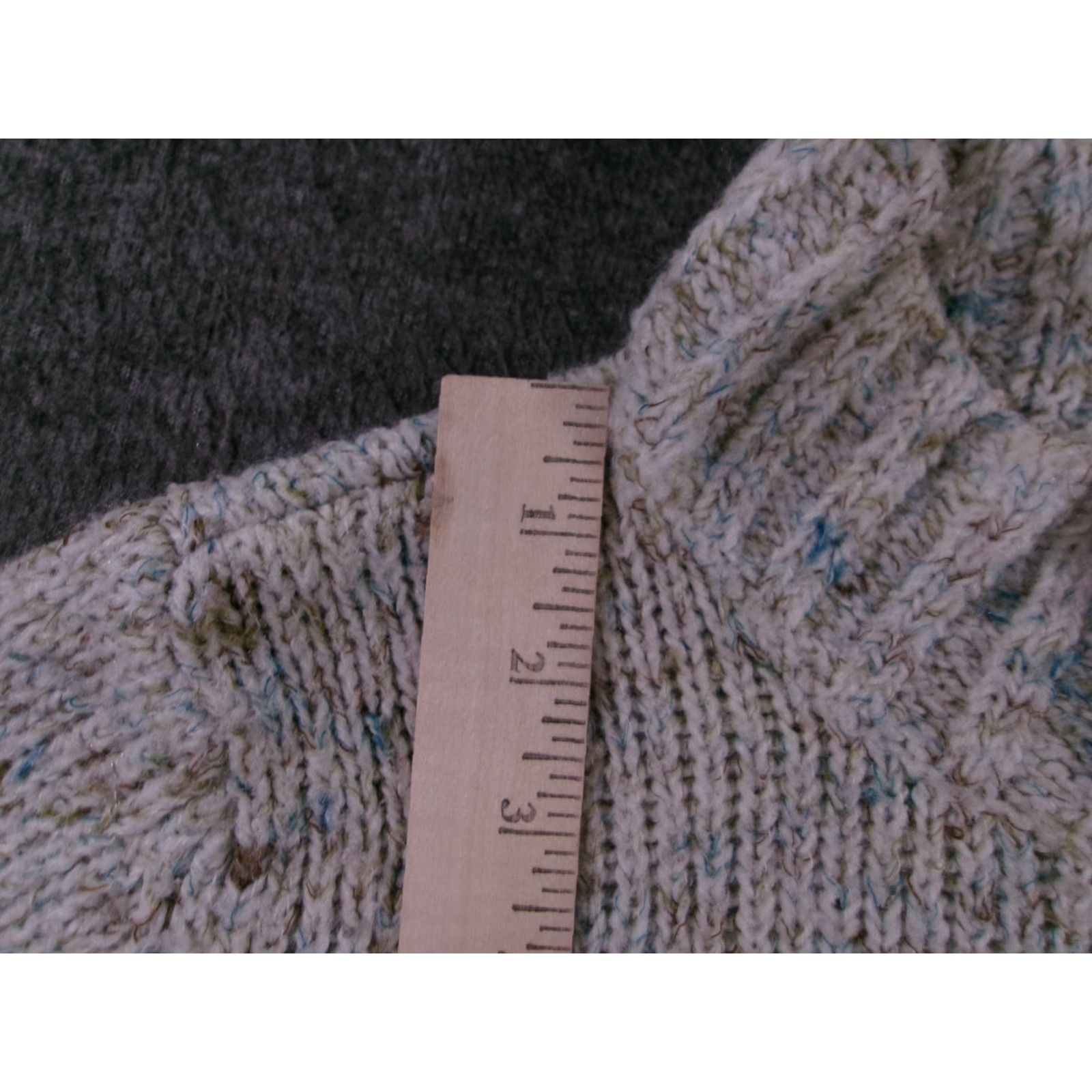Croft & Barrow Croft Barrow Sweater Women Large Quarter Zip Speckled Pullover Gray Chunky Rib Size L / US 10 / IT 46 - 4 Thumbnail