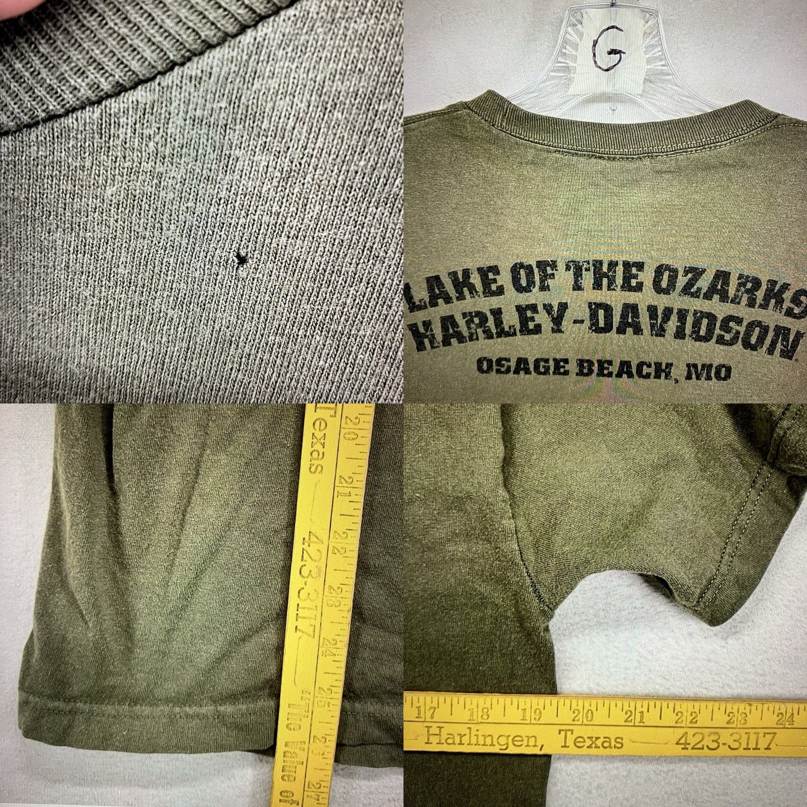 Harley Davidson VINTAGE Harley-Davidson T-Shirt Men Small Army Green Graphic Print Crew Neck Cotton Retro Outdoor Size US S / EU 44-46 / 1 - 8 Thumbnail