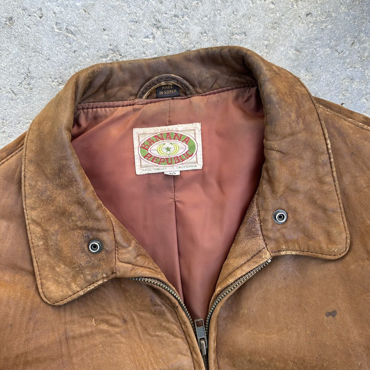 Banana Republic VTG 80’s Banana Republic Military Style Leather Bomber Coat Size US L / EU 52-54 / 3 - 3 Thumbnail