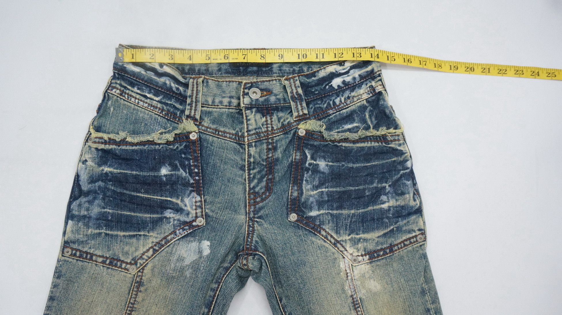Morgan Homme Dope 🔥 MORGAN HOMME Distressed Flared Vintage Jeans Size US 28 / EU 44 - 8 Thumbnail