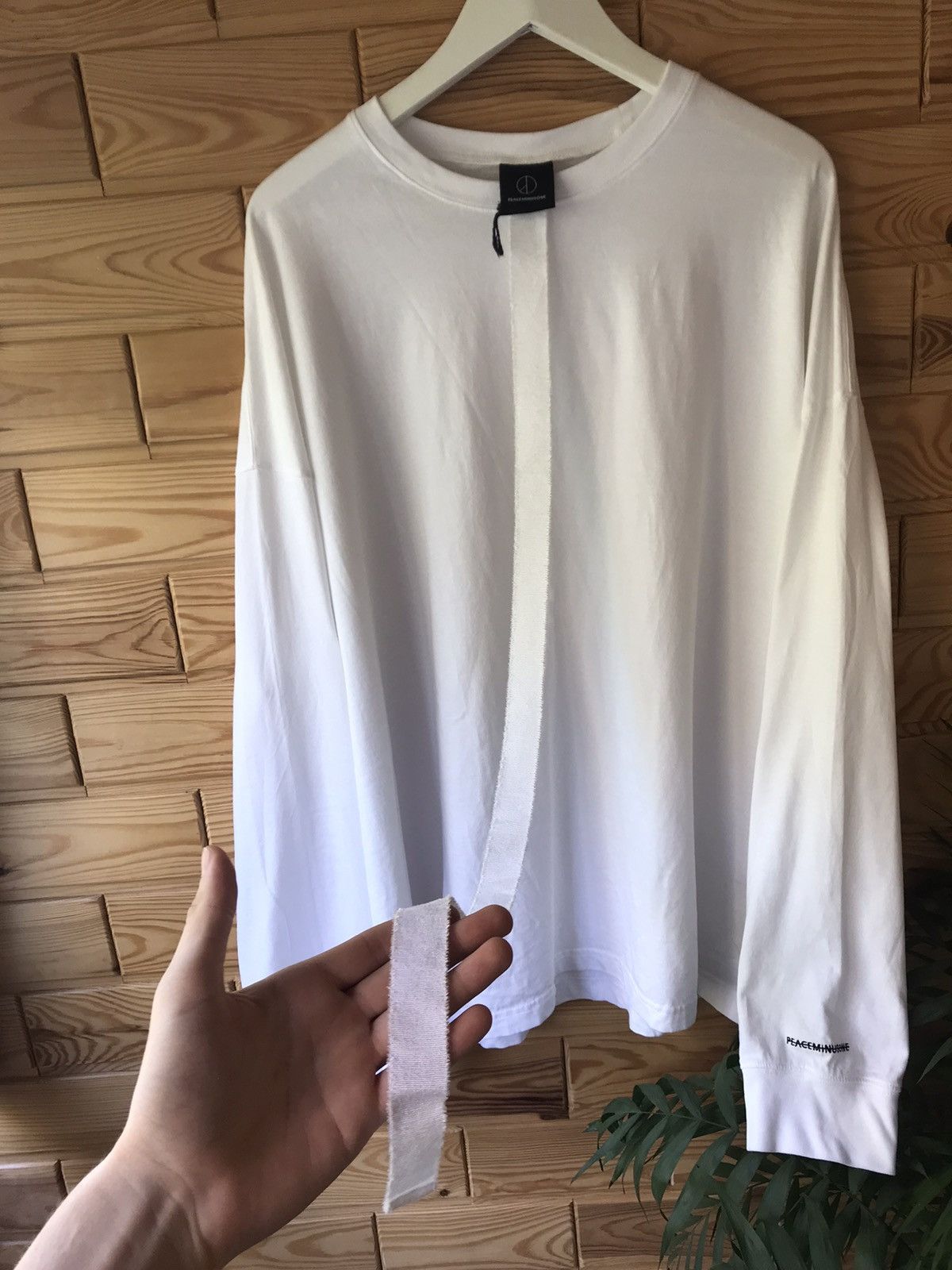image of Peaceminusone Gdragon Oversized Long Sleeve in White, Men's (Size Large)