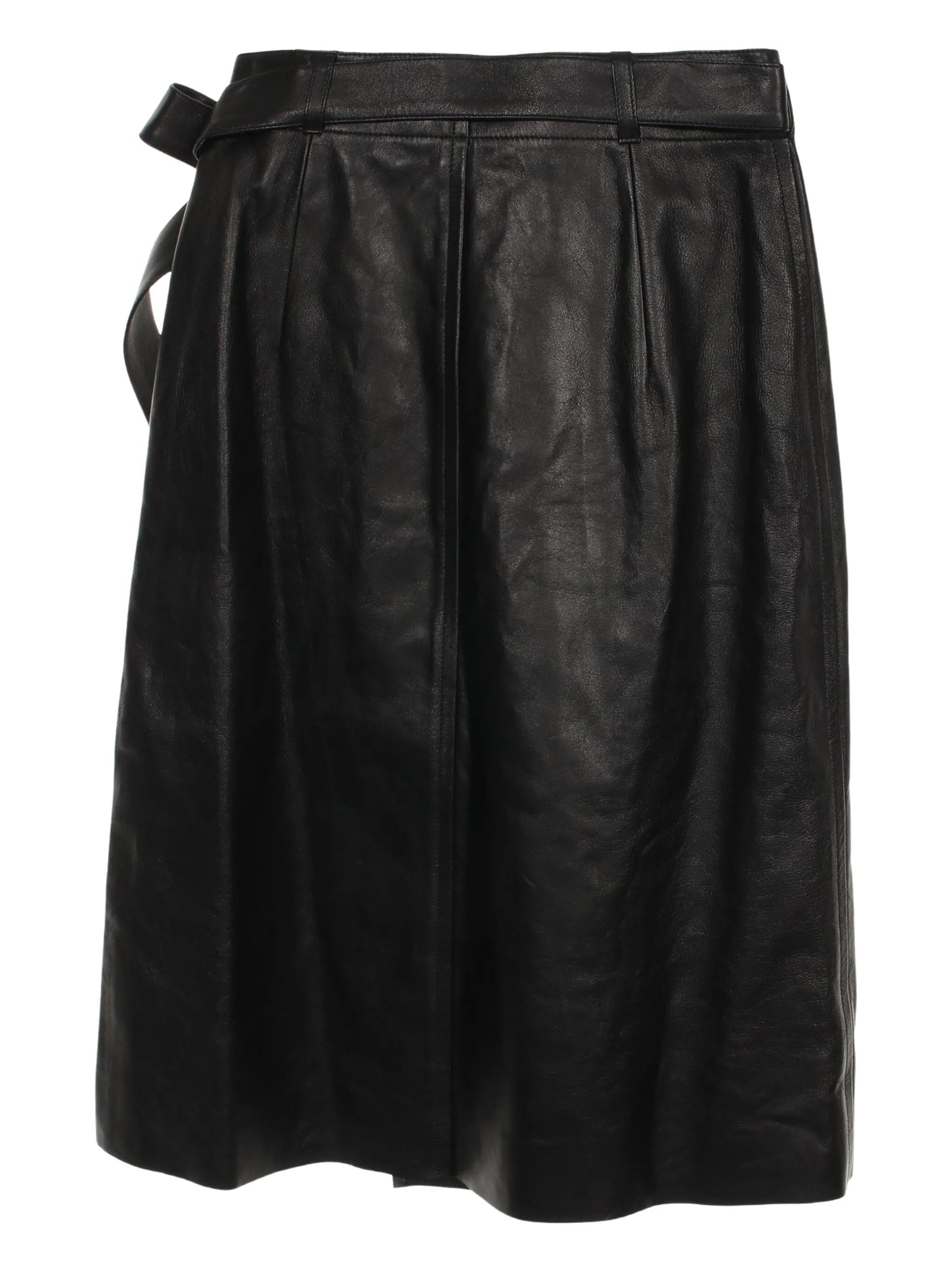 Dior o1y0825 Leather Midi Skirt in Black Size 30" / US 8 / IT 44 - 2 Thumbnail