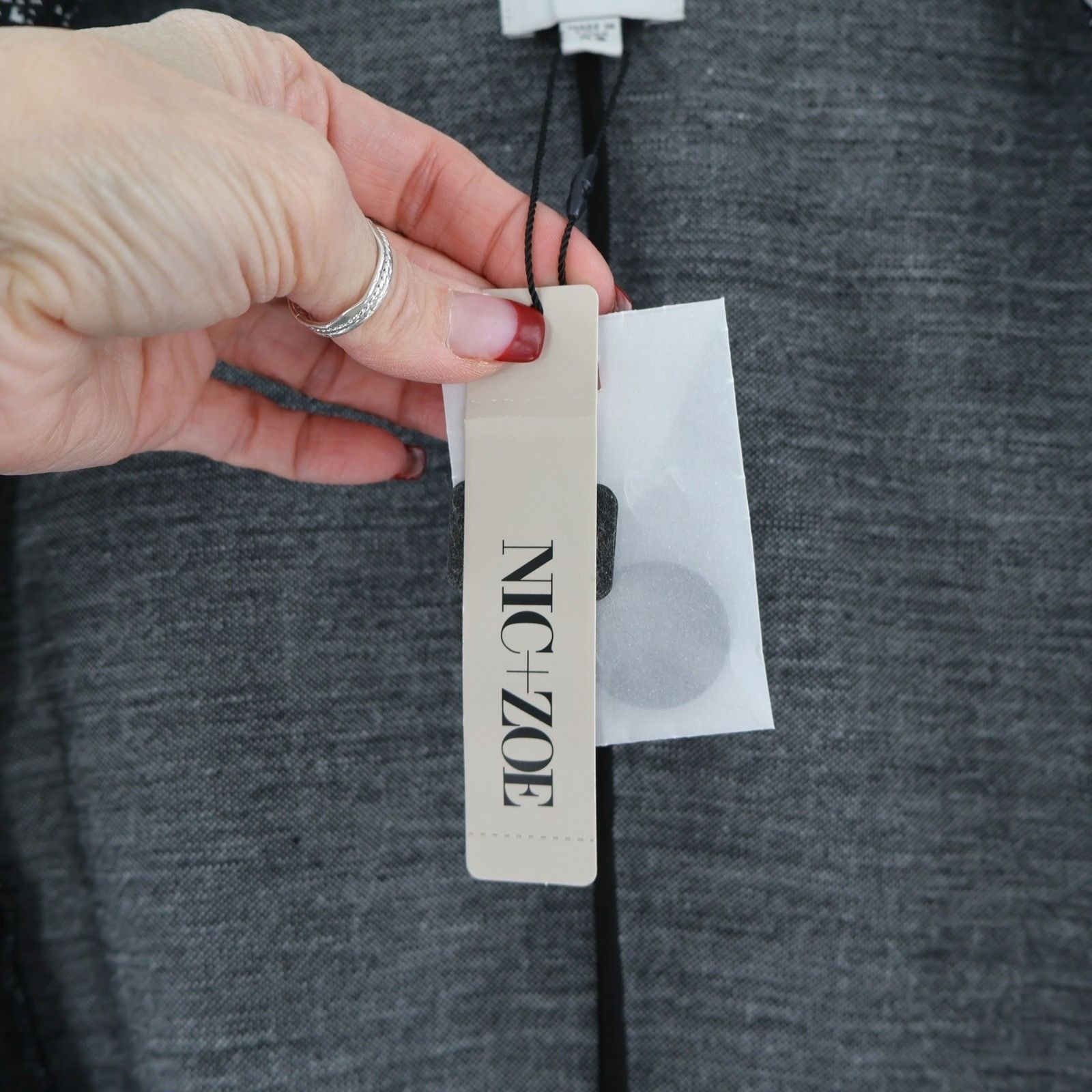 NIC+ZOE NIC+ZOE Dotty Grid Zip Jacket Womens XS Black Knit Career Po Size XS / US 0-2 / IT 36-38 - 12 Thumbnail
