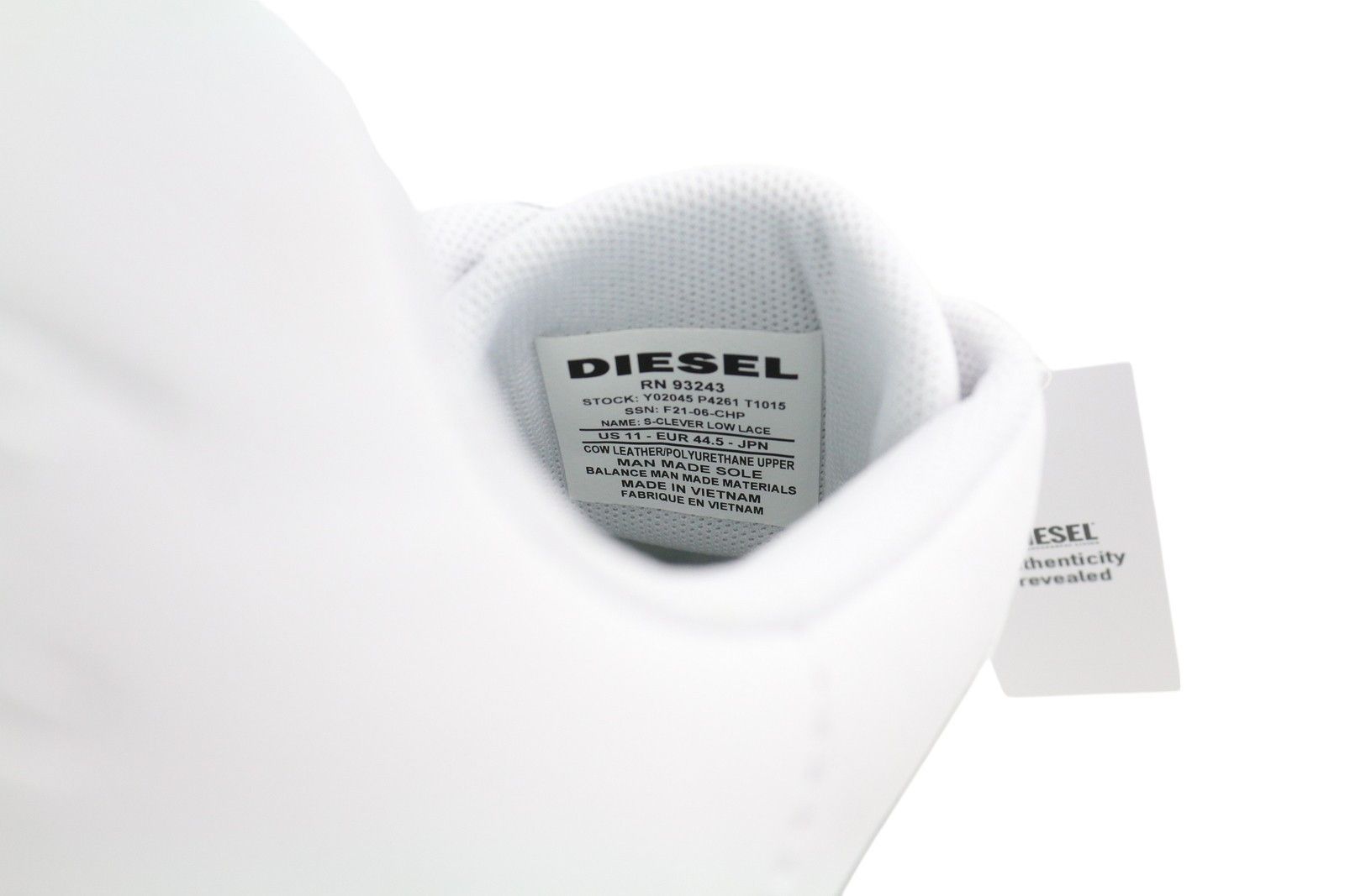 Diesel S-CLEVER LOW LACE EU44.5 White Leather 41519 Size US 11.5 / EU 44-45 - 9 Thumbnail