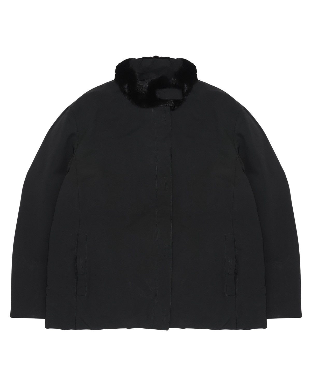 Prada Prada Fur Collar Minimal Jacket Size L / US 10 / IT 46 - 1 Thumbnail
