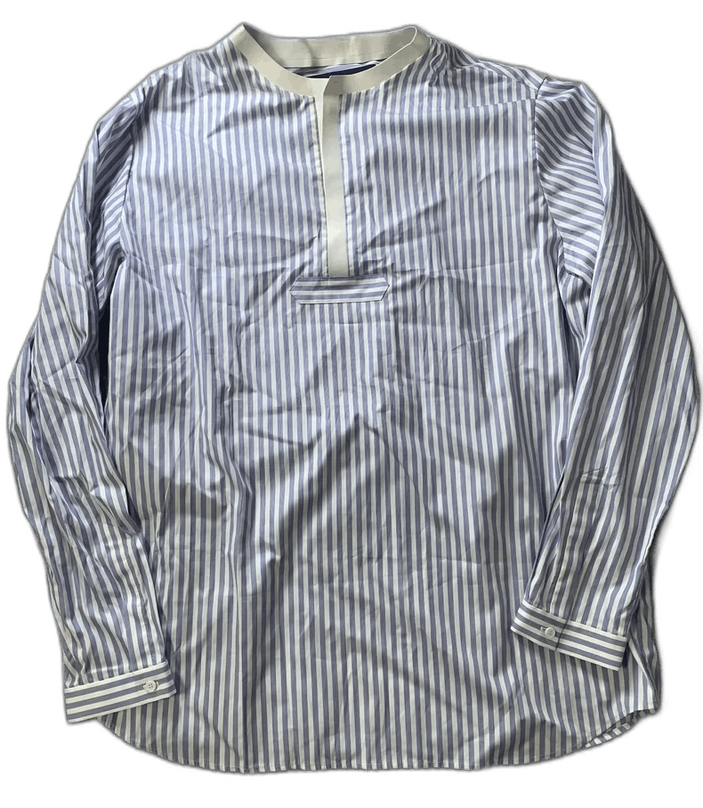 Juun.J White and Blue Striped Round Neck Shirt Size US M / EU 48-50 / 2 - 1 Thumbnail