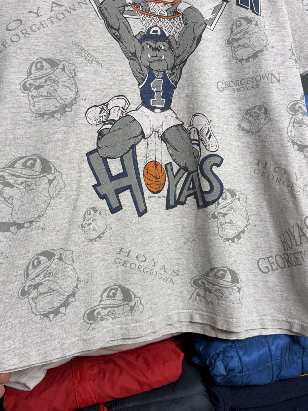 Other Vintage Georgetown Hoyas Active Image 1991 tshirt size L Size US L / EU 52-54 / 3 - 5 Thumbnail
