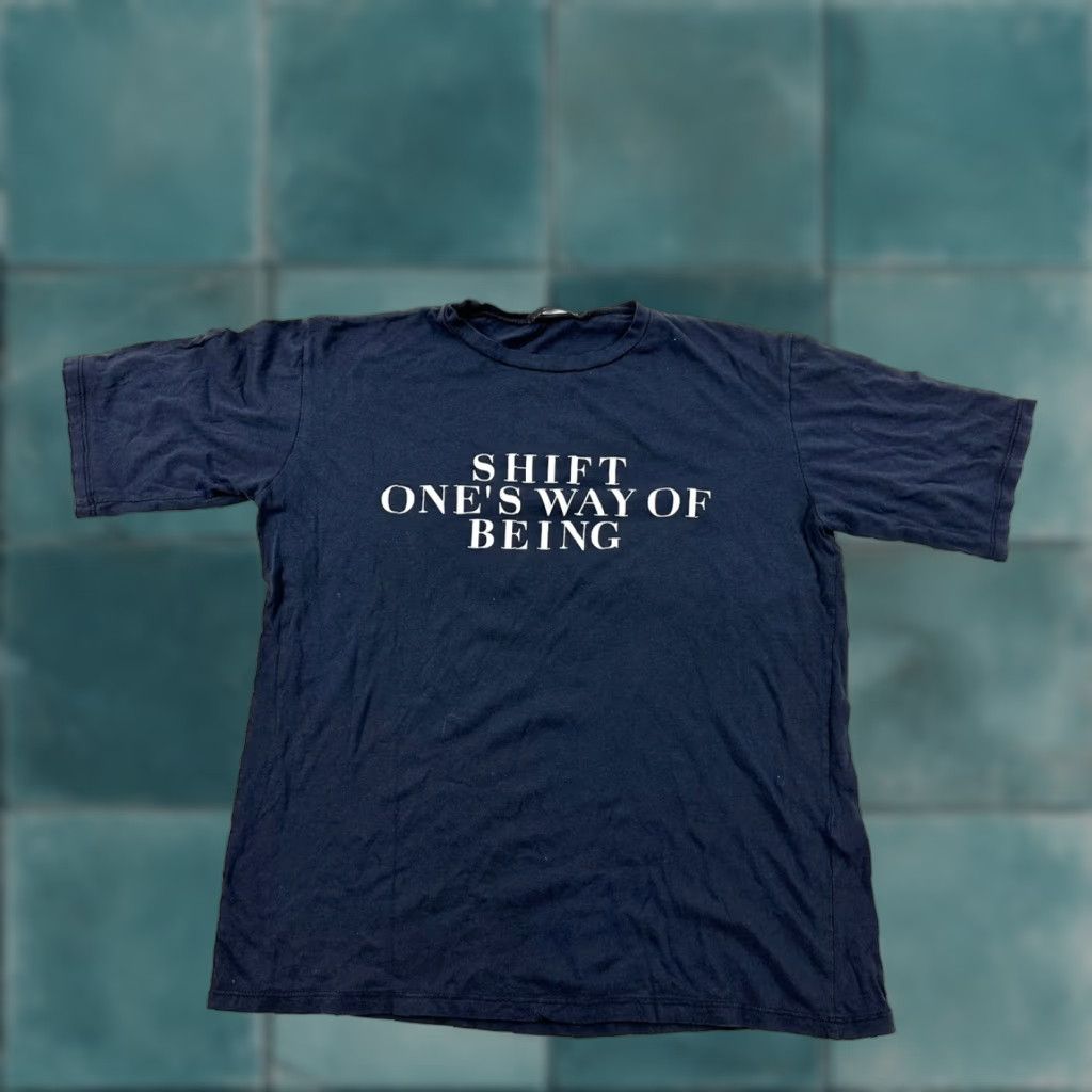 Bones Shift Way Of Being Shirt Men’s Medium Blue Y2K Bien.H Shirt Mens M Blue Solid Quote 90s? Size US M / EU 48-50 / 2 - 1 Thumbnail