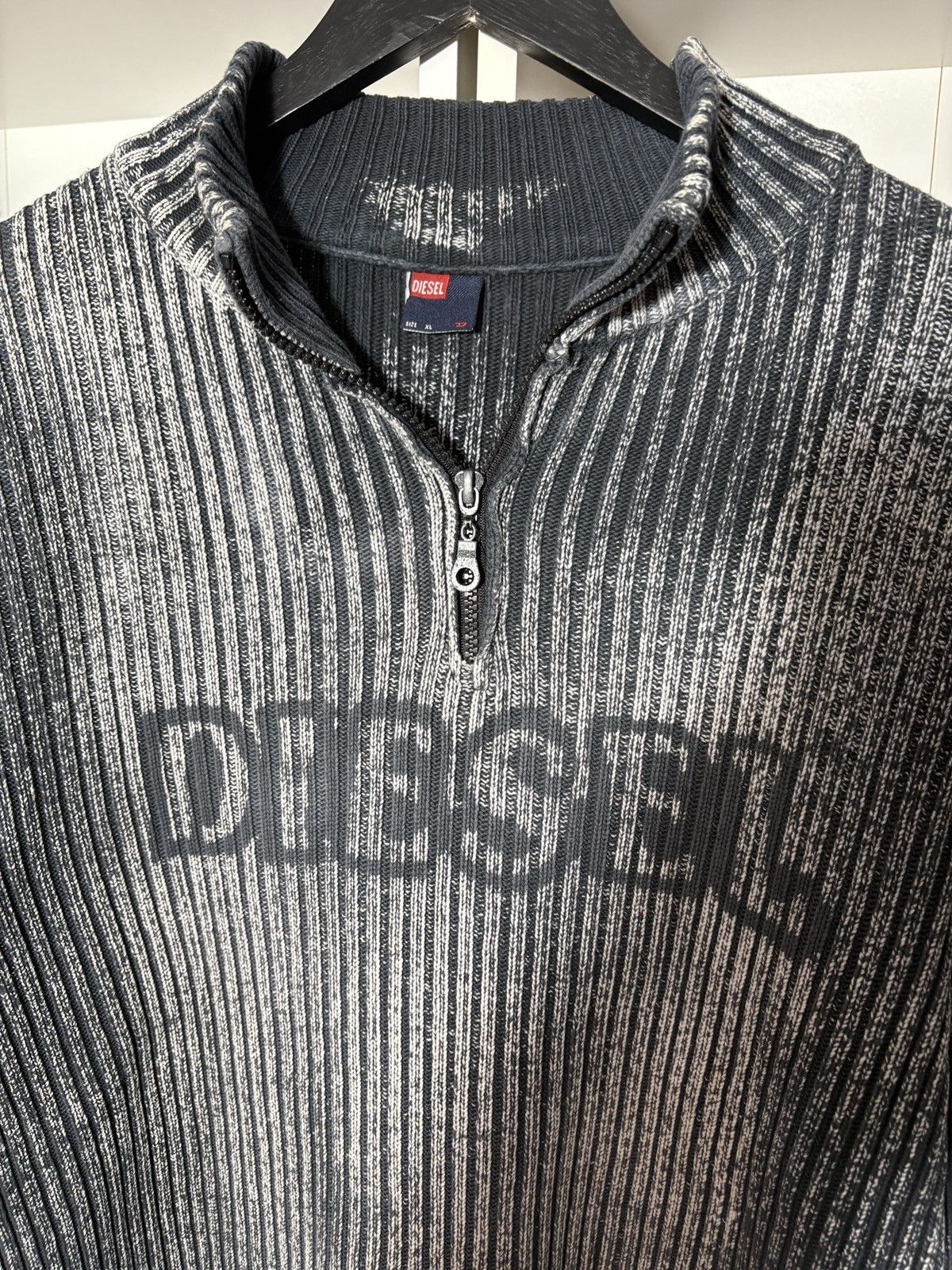 Diesel Diesel Knit Sweater Vintage 90s Spellout Logo Washed Hype Size US XL / EU 56 / 4 - 5 Thumbnail
