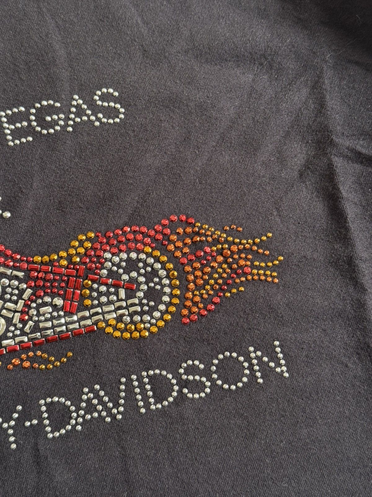 Harley Davidson Harlay Davidson 2008 L/size Las Vegas rhinestones tee tshirt Size L / US 10 / IT 46 - 6 Thumbnail