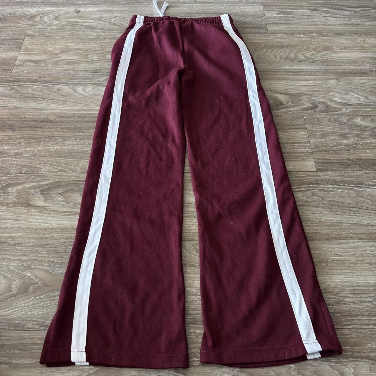 Vintage Crazy Vintage Y2K/2000s Cute Burgundy Striped Sweatpants! Size S Size 26" / US 2 / IT 38 - 5 Thumbnail