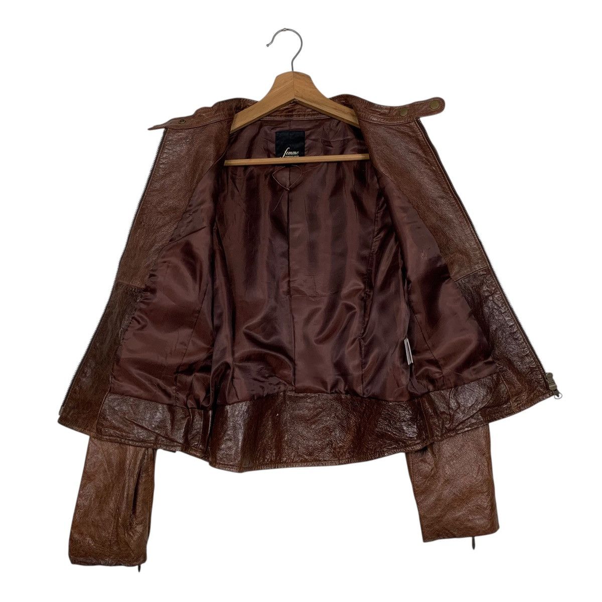 Tornado Mart Tornado Mart Femme Biker Leather Jacket Size XS / US 0-2 / IT 36-38 - 11 Thumbnail