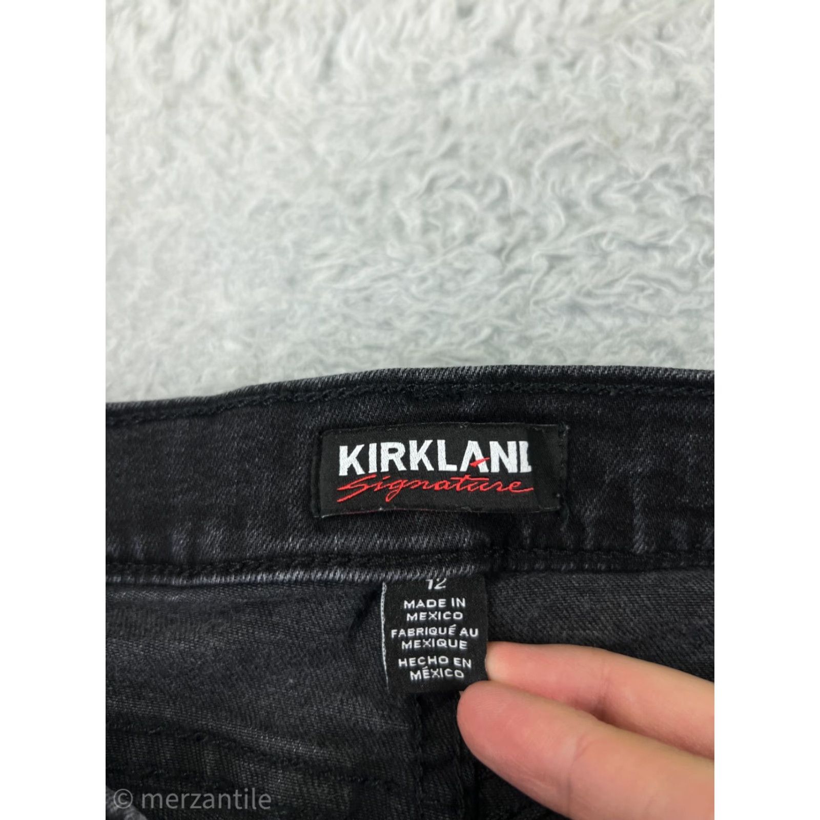 Vintage Kirkland Jeans Women's 12 Black Denim Skinny Certification: Dark Wash Cotton Blend Pants Size 34" / US 12 / IT 48 - 3 Thumbnail