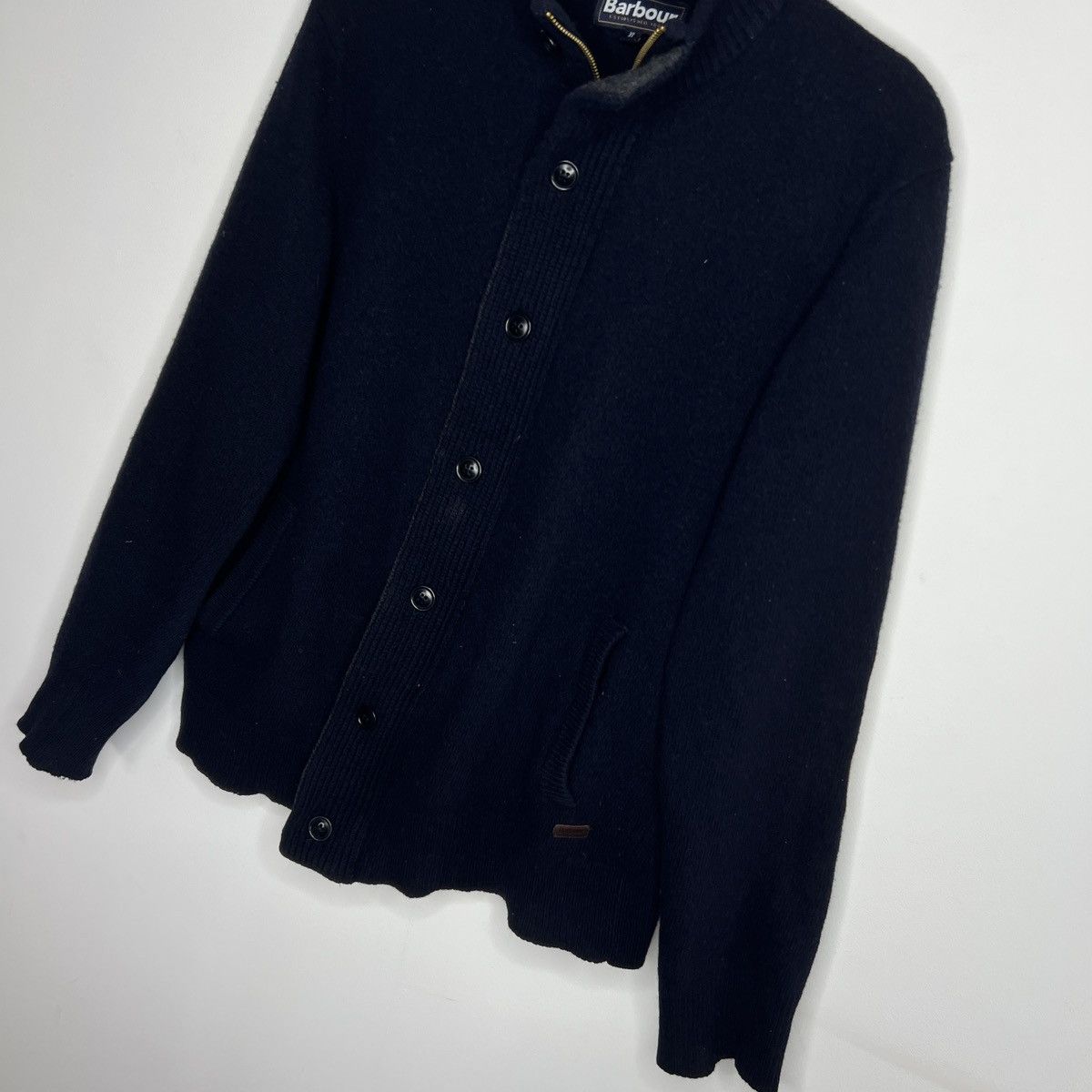 Barbour Barbour Wool Knit Cardigan Button Up Zip Navy Jacket Size US L / EU 52-54 / 3 - 2 Thumbnail