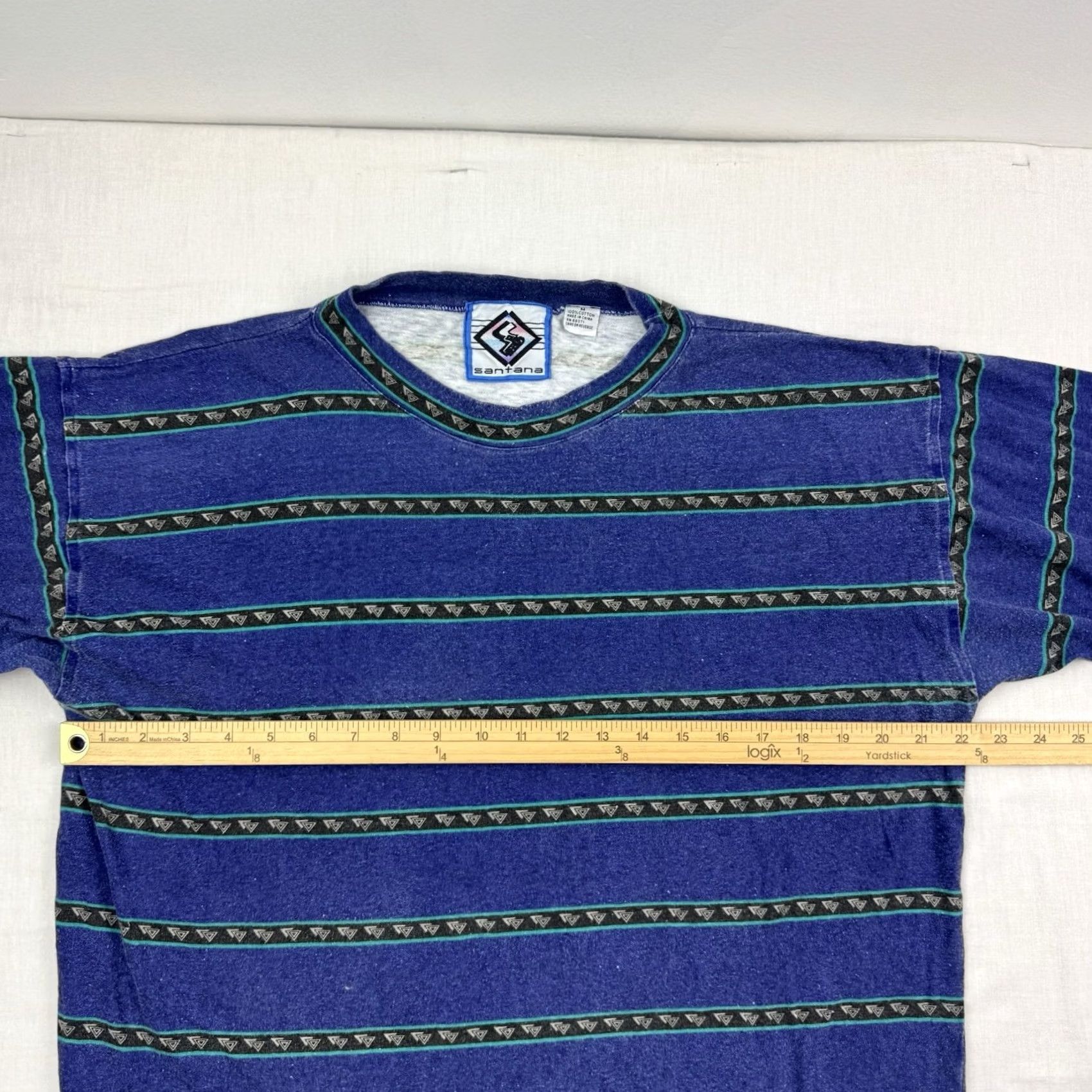 Vintage VINTAGE Santana Surf T Shirt Long Sleeve Adult M Blue 90s Mens Shirt Long Sleeve Stripe Crew Neck Cotton Vintage Mens Size US M / EU 48-50 / 2 - 7 Thumbnail