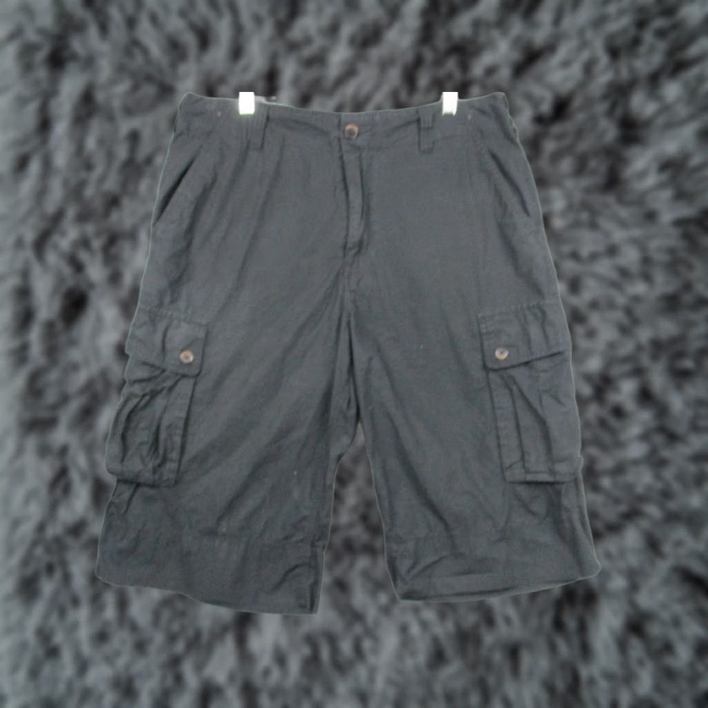Rocawear Rocawear Cargo Shorts Mens 34 Black Cotton Canvas Pocket 12in Inseam Hip Hop Streetwear Casual Workwear Size US 34 / EU 50 - 1 Thumbnail