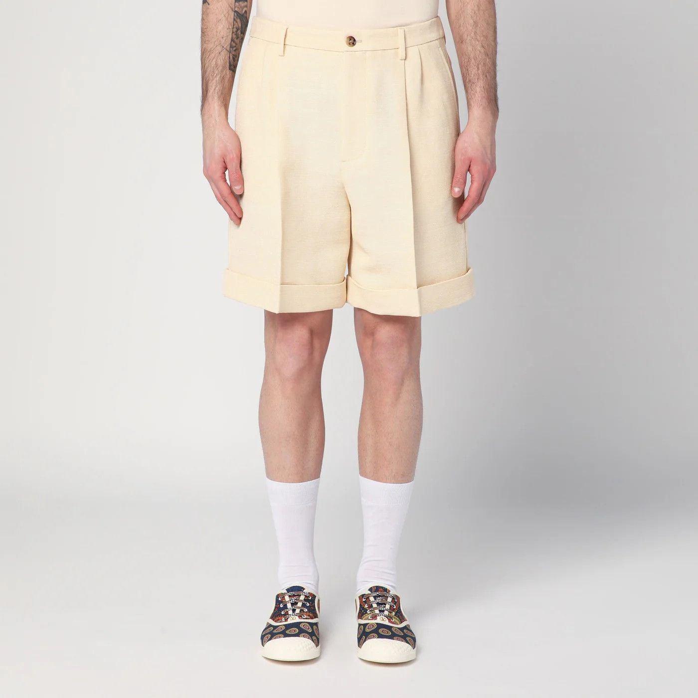 Valentino o1d2blof0326 Bermuda Shorts in Beige Size US 30 / EU 46 - 1 Thumbnail