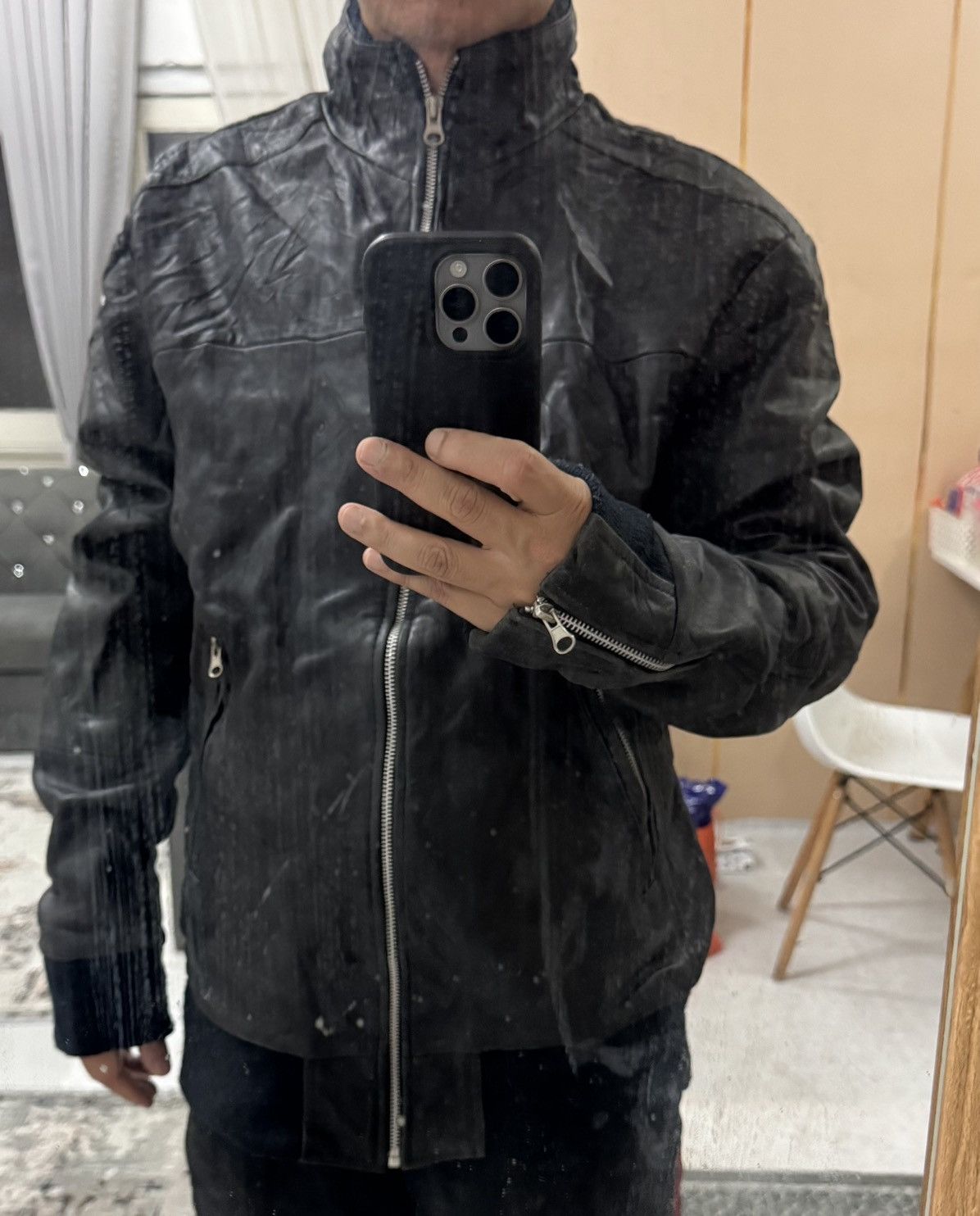 Genuine Leather Red Mohican Genuine Leather biker jacket Size US XL / EU 56 / 4 - 7 Thumbnail